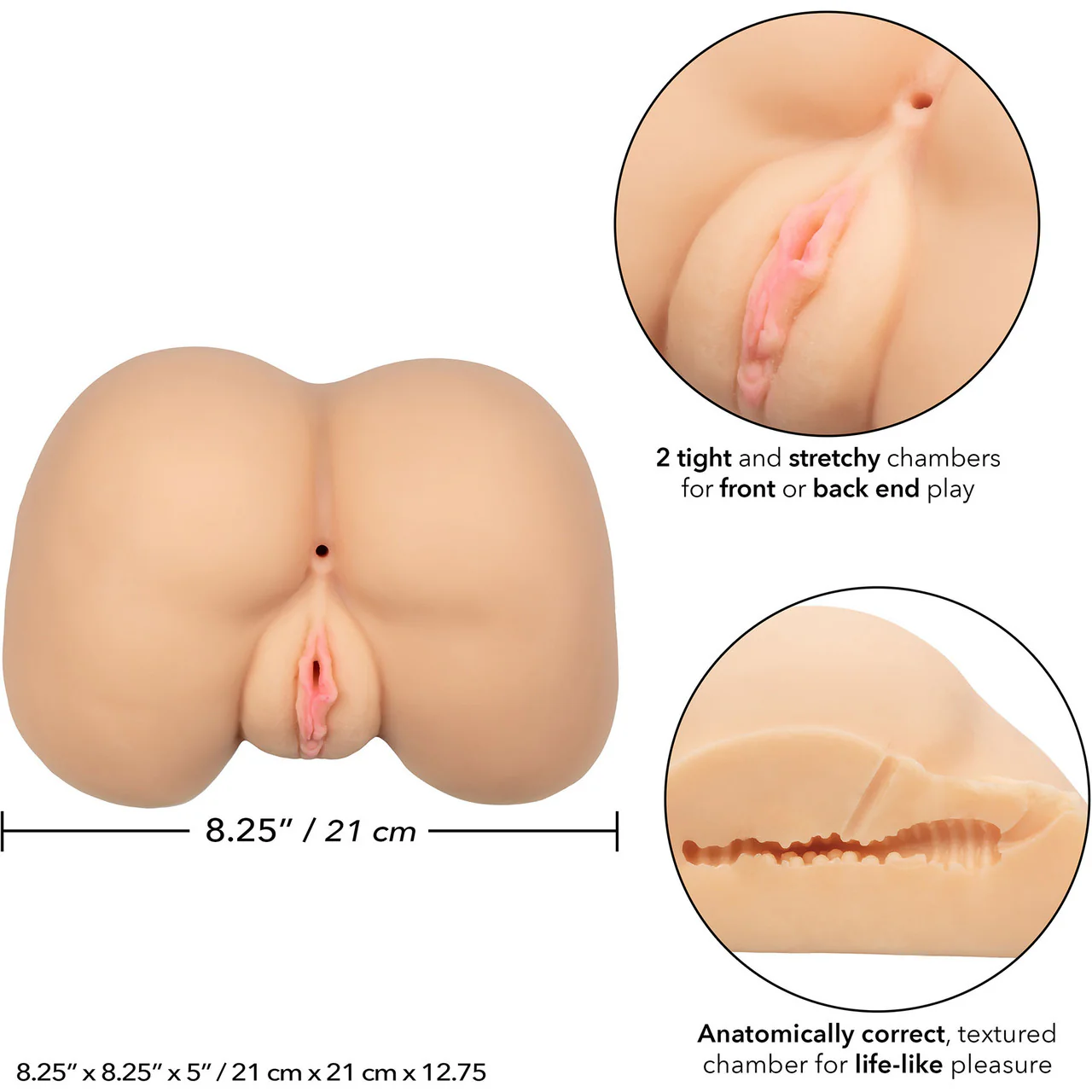 Stroke It Life-Size Ass Masturbator By CalExotics - Vanilla - Image 2