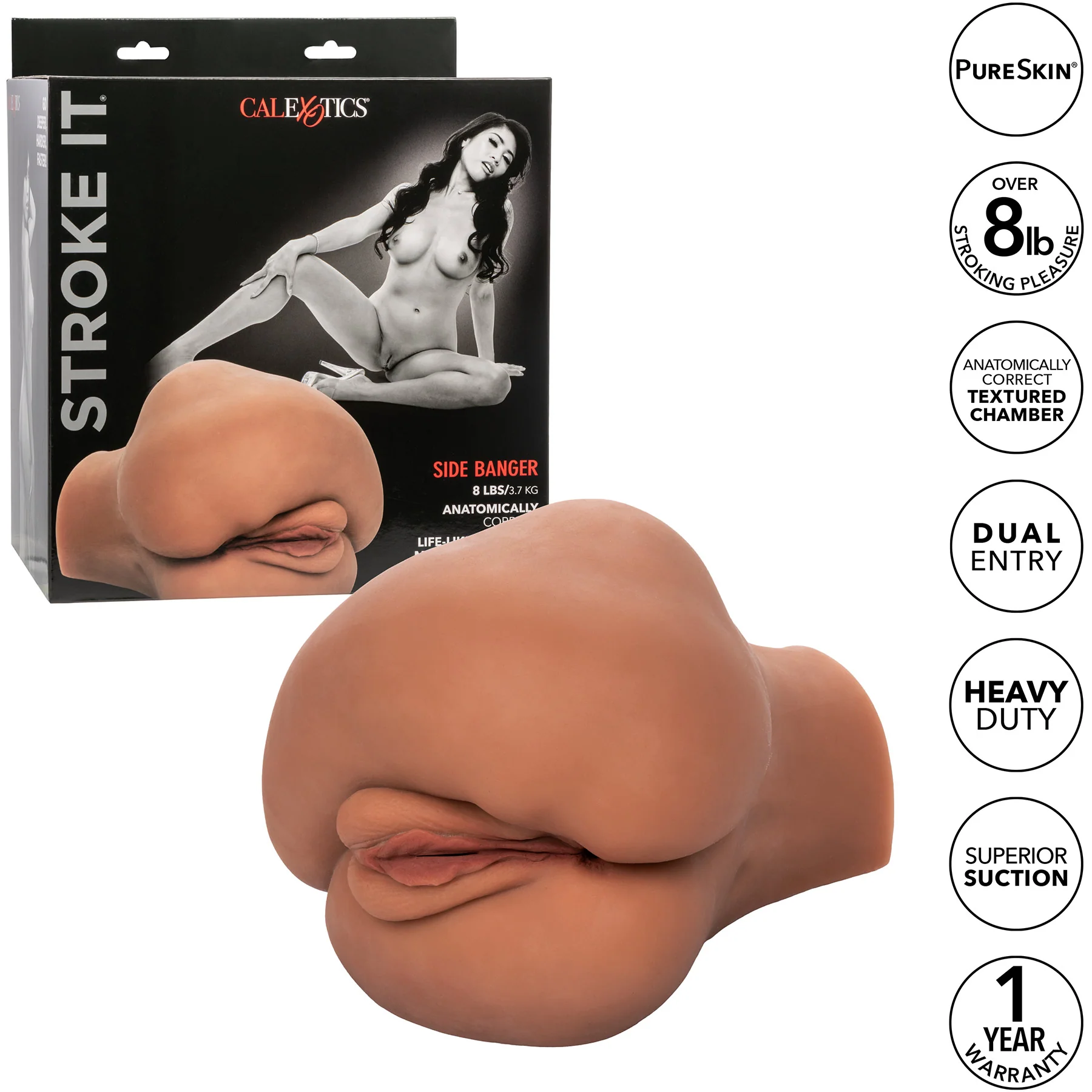 Stroke It® Side Banger Penis Stroker With Pussy & Ass By CalExotics - Image 14