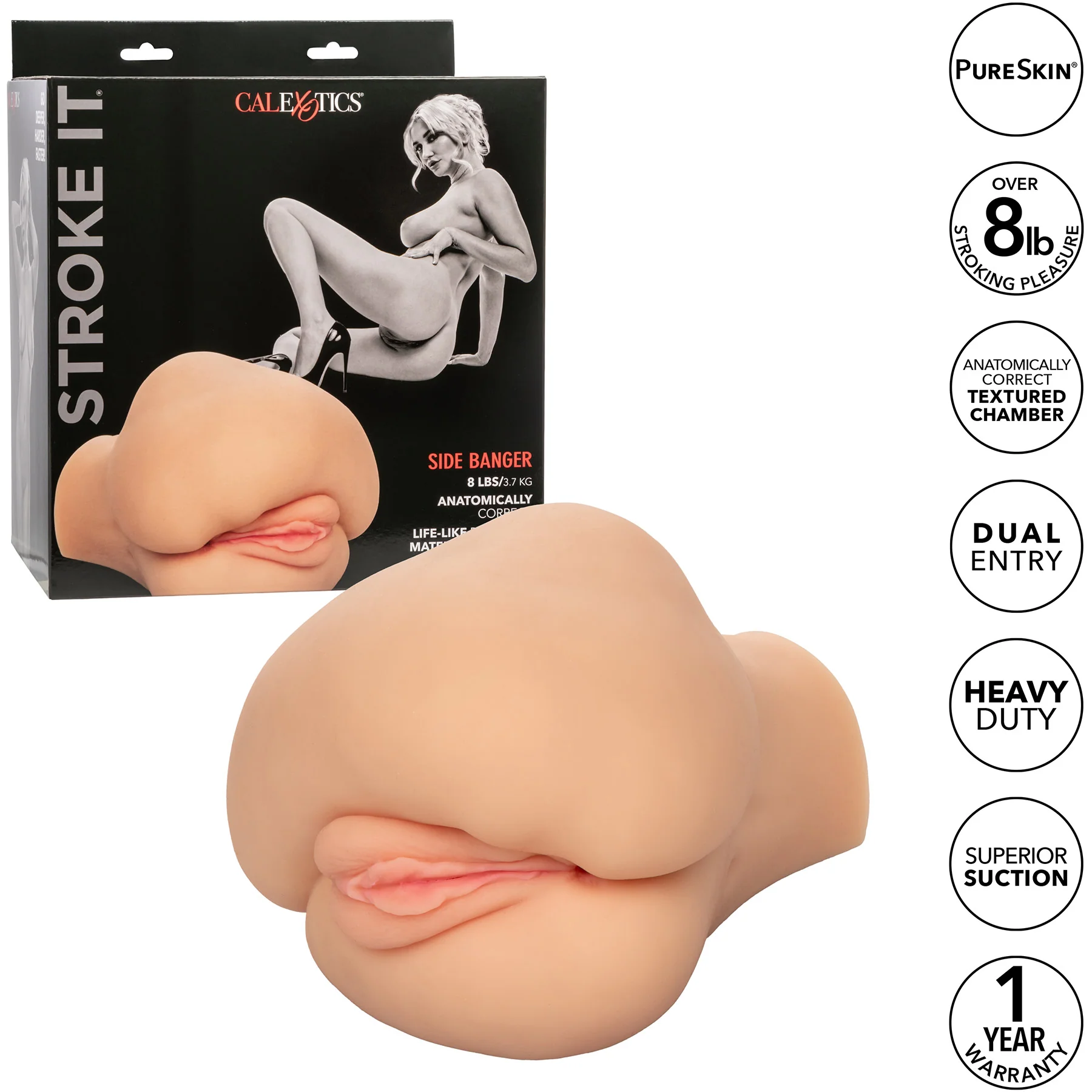 Stroke It® Side Banger Penis Stroker With Pussy & Ass By CalExotics - Image 6