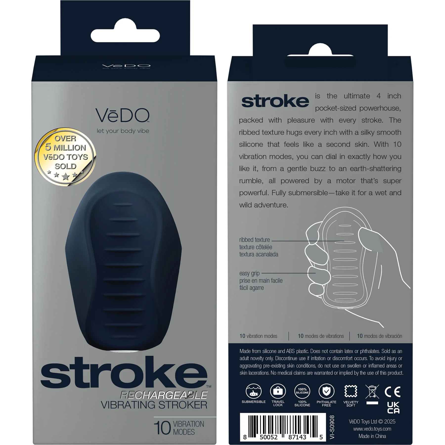 Stroke Rechargeable Vibrating Silicone Penis Stroker By VeDO - Image 4