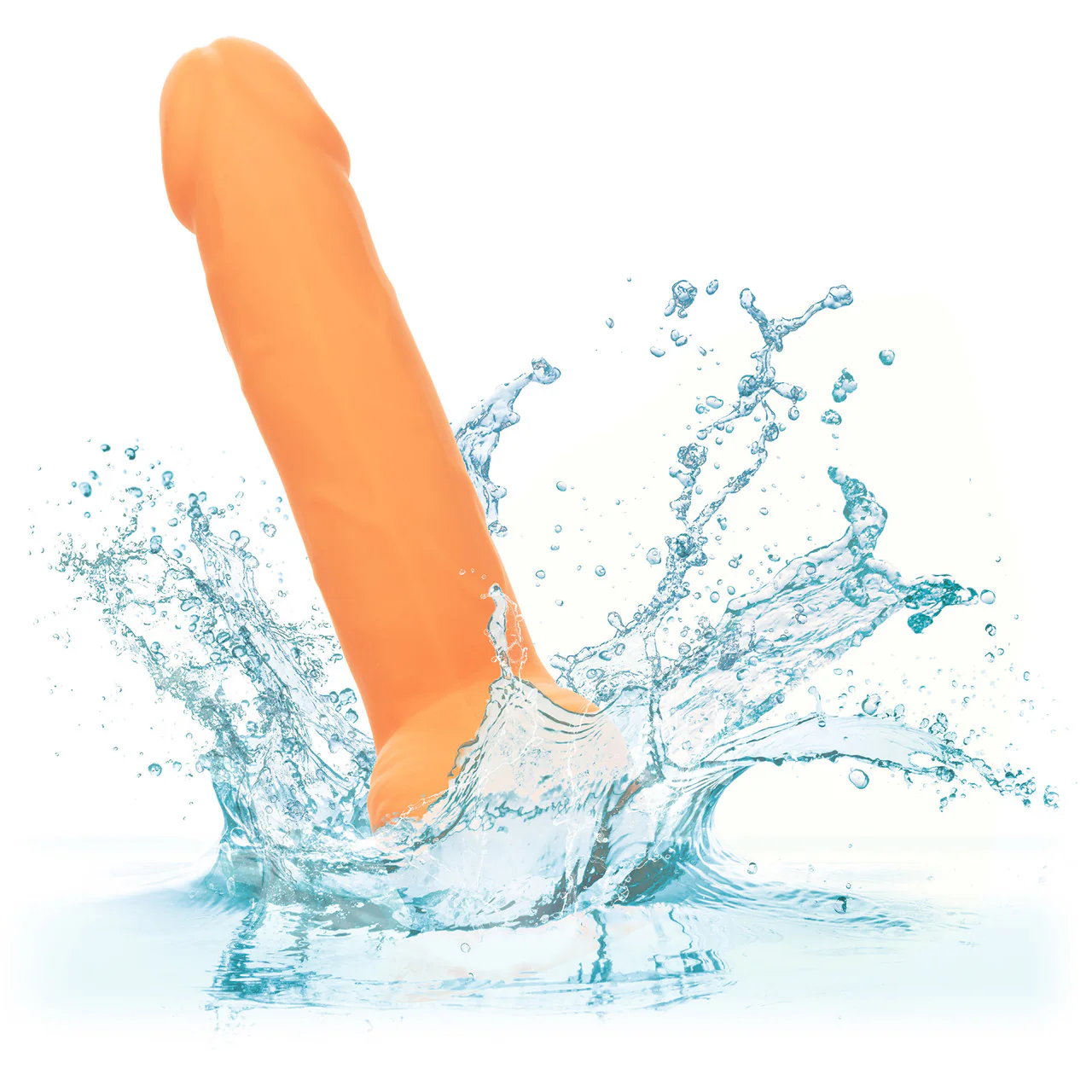 Neon Silicone Studs 6" Realistic Suction Cup Dildo With Balls By CalExotics - Orange - Image 6
