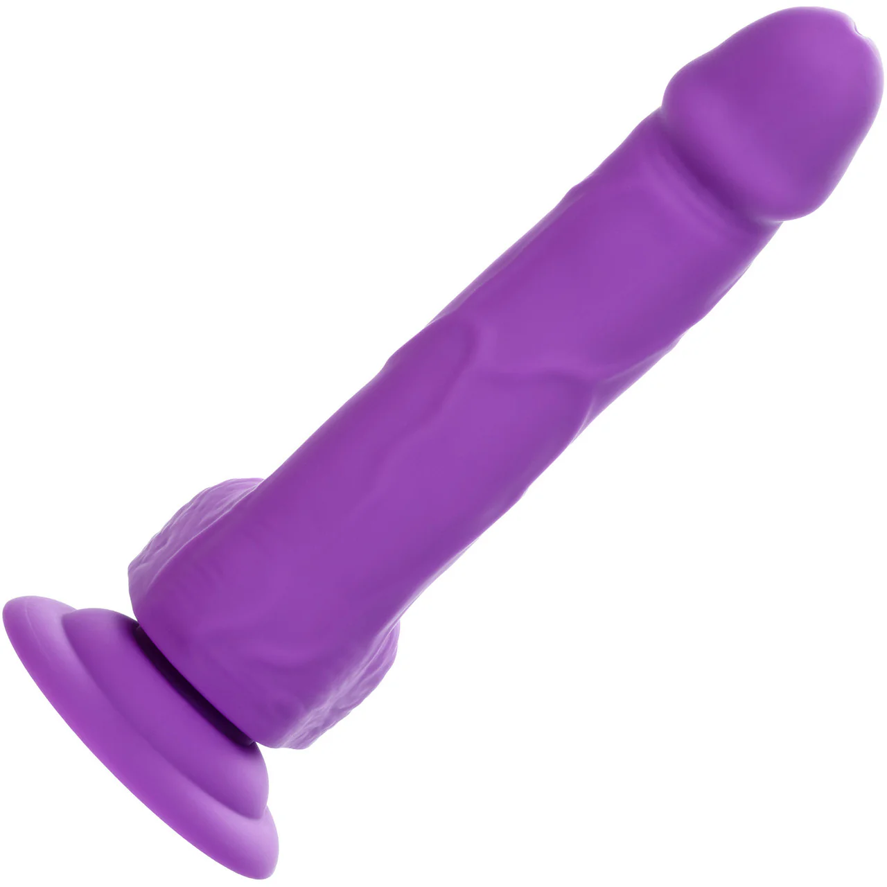 Neon Silicone Studs 6" Realistic Suction Cup Dildo With Balls By CalExotics - Purple - Image 3