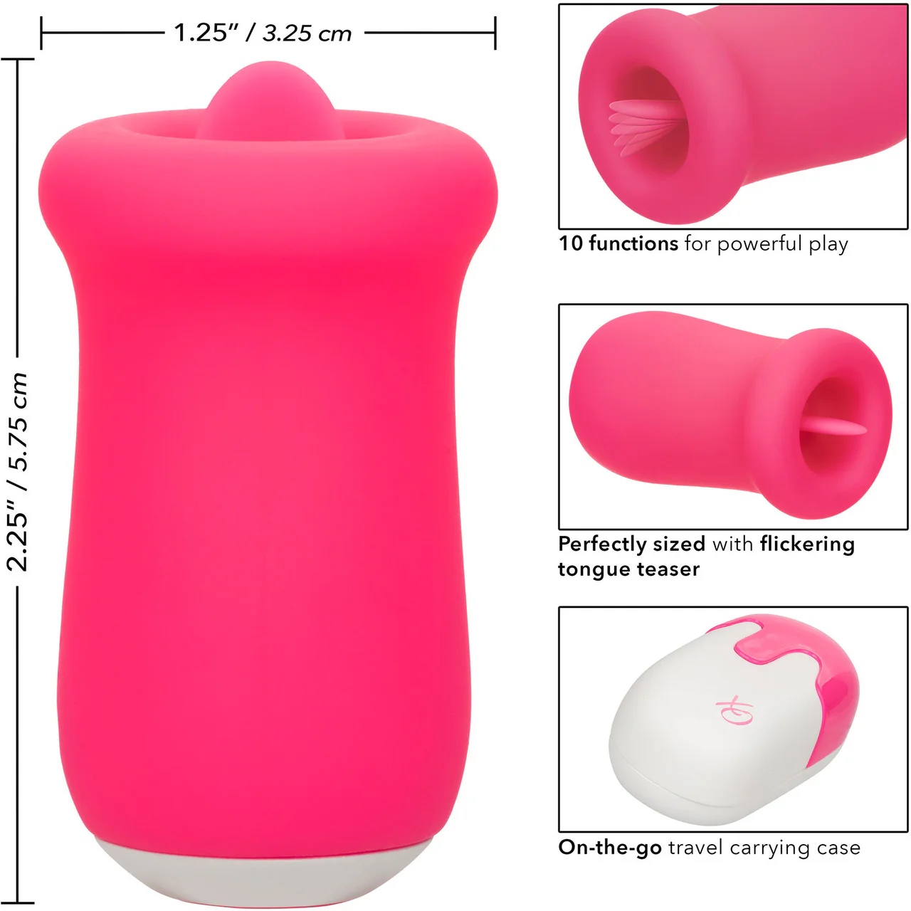 Sugar Craze Rechargeable Waterproof Silicone Flickering Clitoral Stimulator By CalExotics - Pink - Image 12