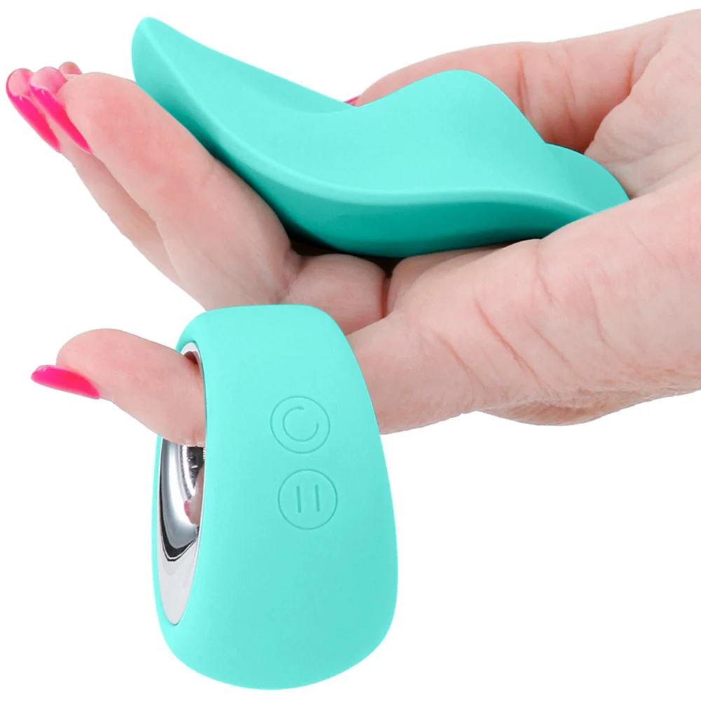 Sugar Pop Leila Rechargeable Silicone App Enabled Panty Vibe With Remote - Teal - Image 2