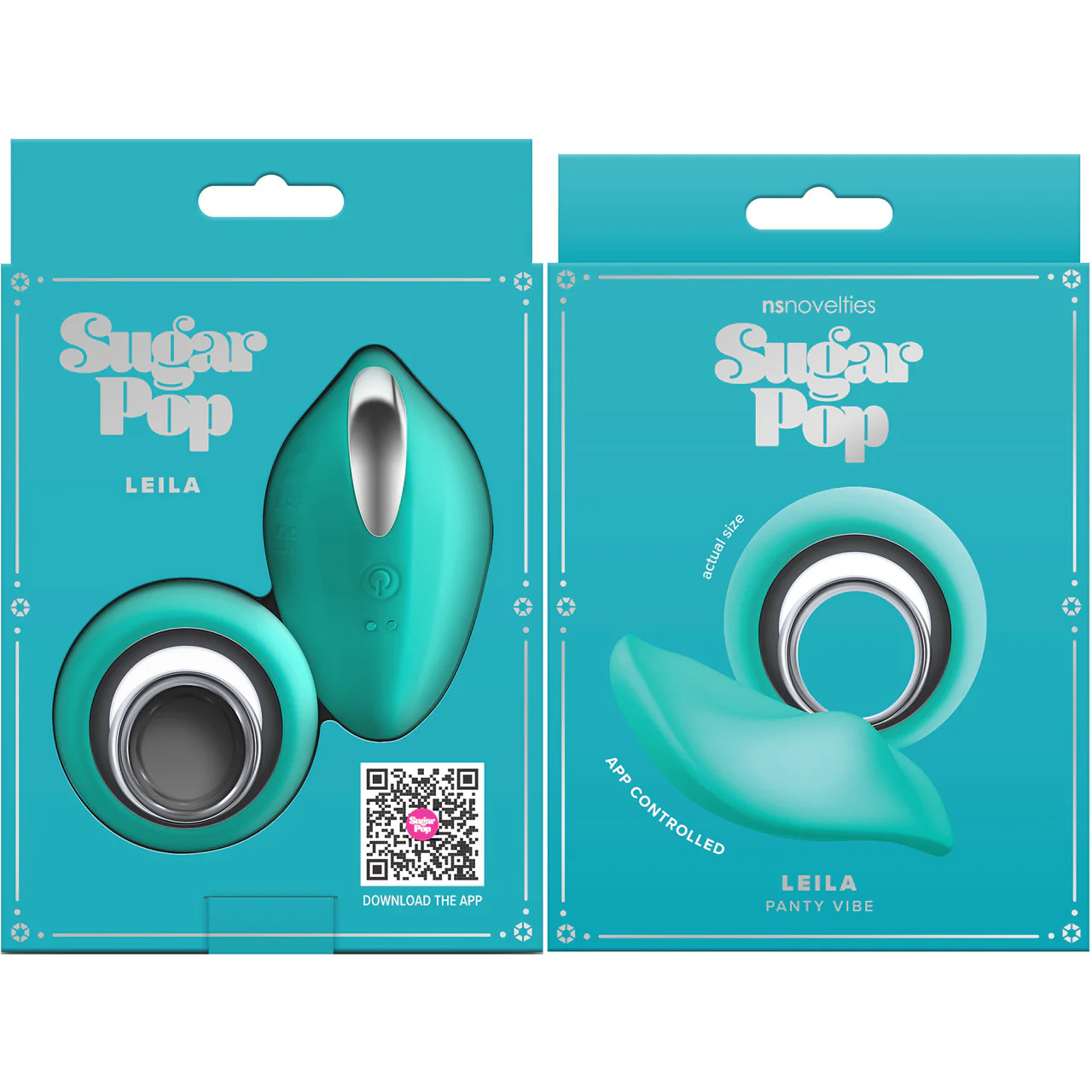 Sugar Pop Leila Rechargeable Silicone App Enabled Panty Vibe With Remote - Teal - Image 3