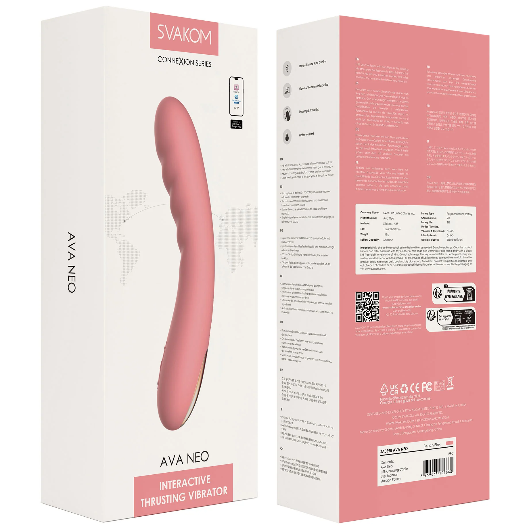 SVAKOM AVA NEO Waterproof Rechargeable Interactive Thrusting Silicone Vibrator - Image 32