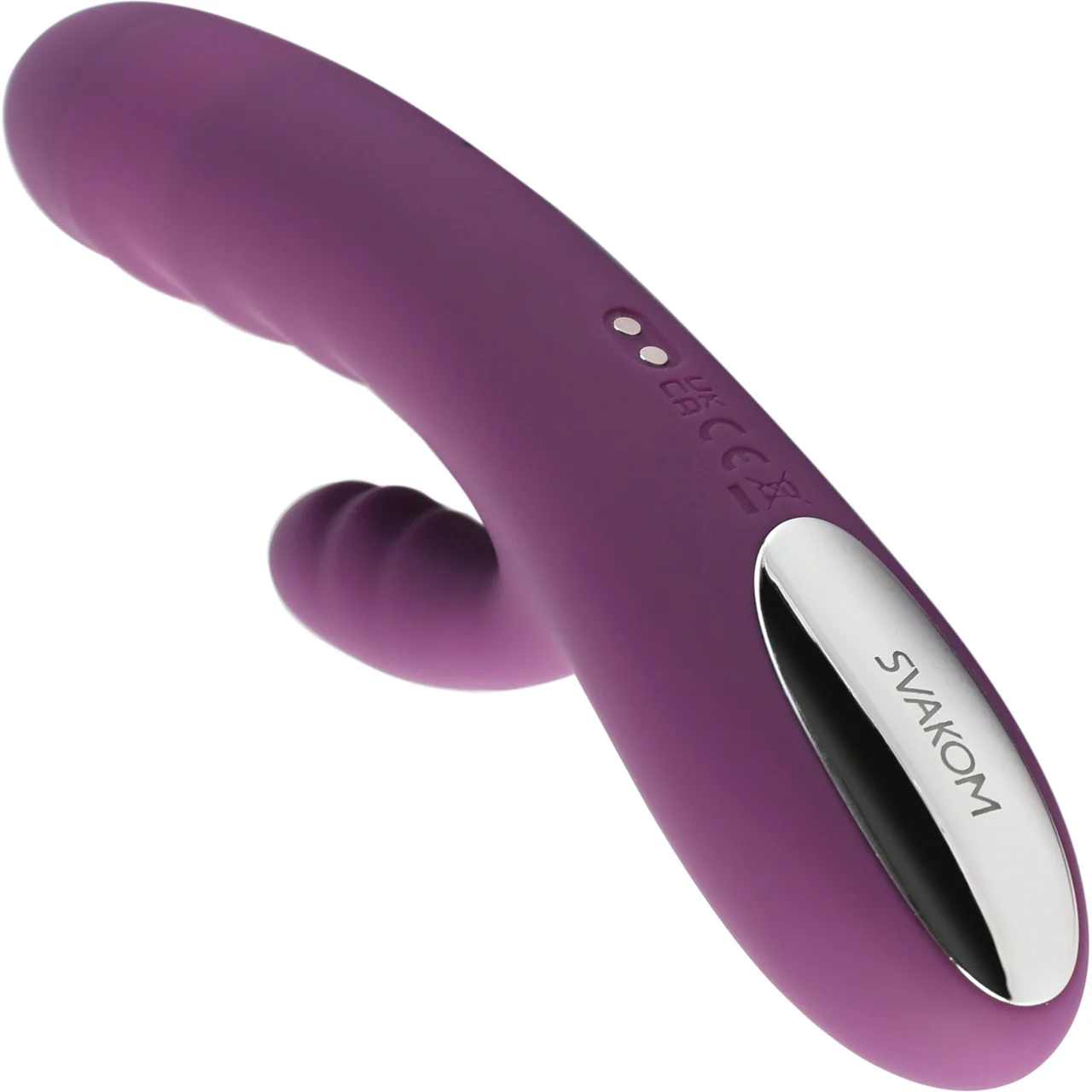 SVAKOM Avery Rechargeable Waterproof Silicone Dual Stimulation Vibrator - Purple - Image 4
