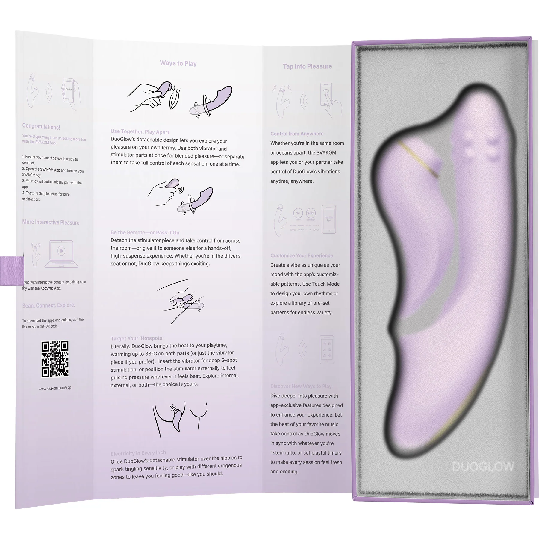 SVAKOM DUOGLOW Thrusting Beaded Vibrator With Pulsating Stimulator - Image 12