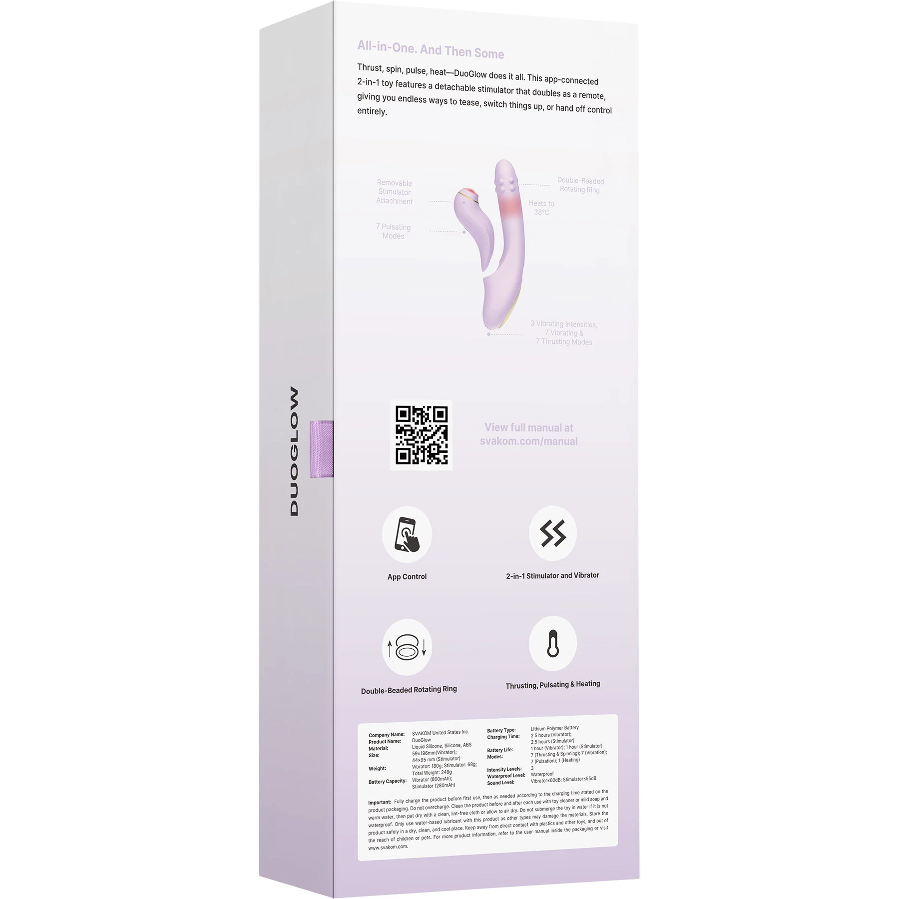 SVAKOM DUOGLOW Thrusting Beaded Vibrator With Pulsating Stimulator - Image 20