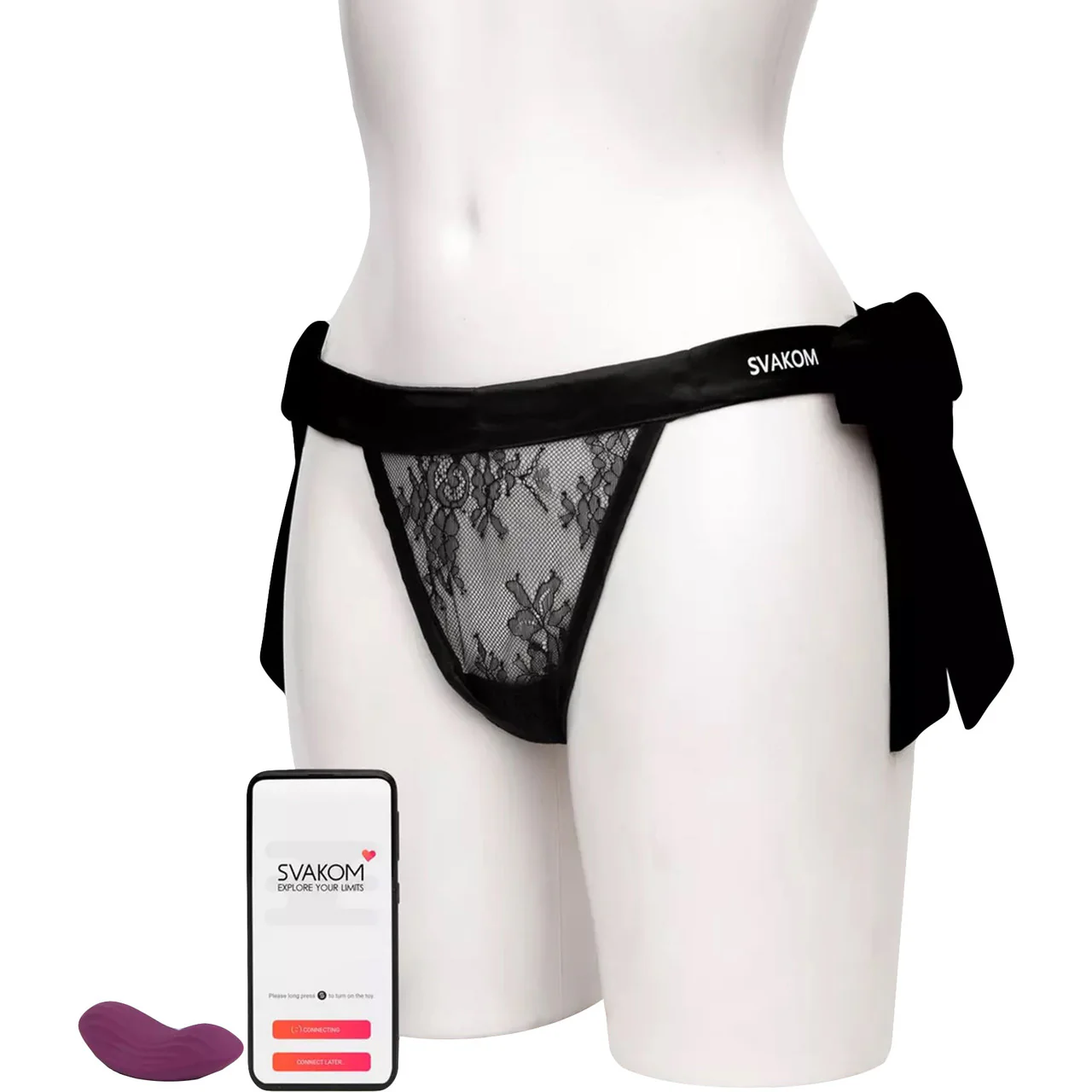 Svakom Edeny Interactive App Enabled Silicone Clitoral Stimulator With Panties  - Purple - Image 5