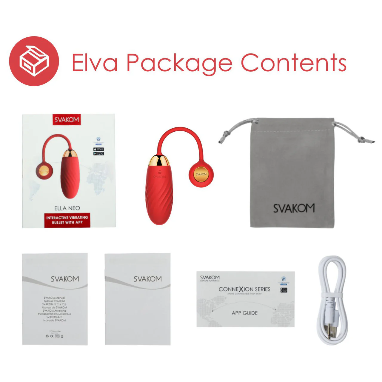 SVAKOM Ella Neo Rechargeable Interactive App Enabled Vibrating Silicone Bullet - Red - Image 5