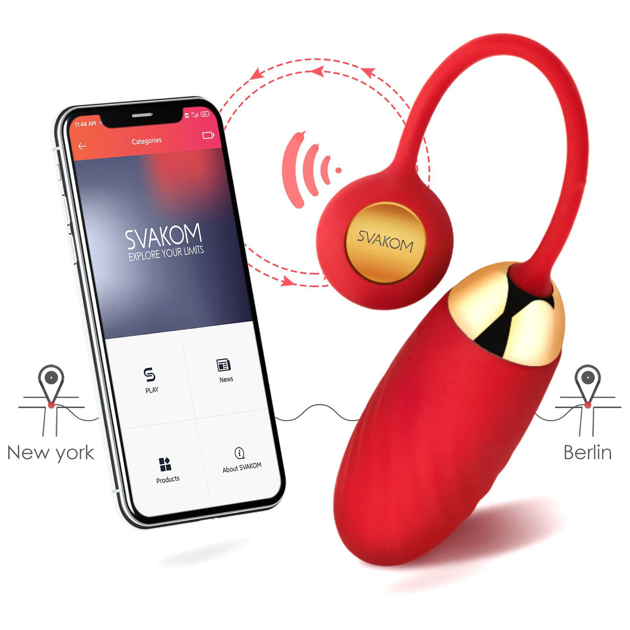 SVAKOM Ella Neo Rechargeable Interactive App Enabled Vibrating Silicone Bullet - Red - Image 7