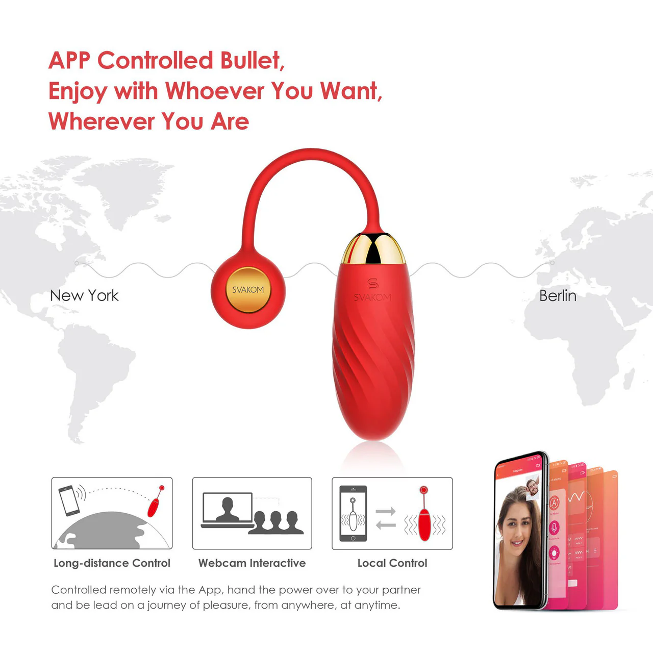 SVAKOM Ella Neo Rechargeable Interactive App Enabled Vibrating Silicone Bullet - Red - Image 8