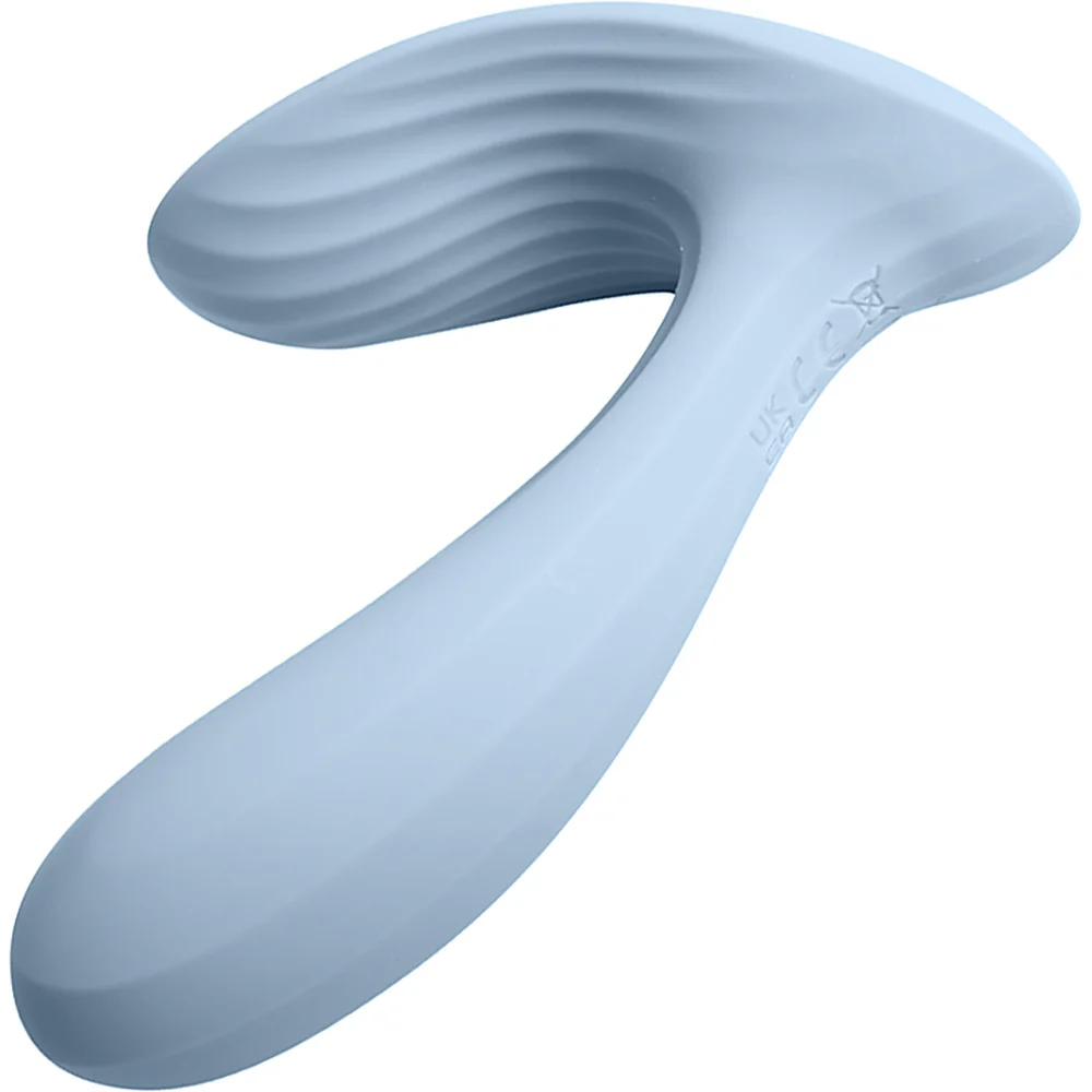 SVAKOM ERICA Wearable App Controlled Silicone Dual Stimulation Vibrator - Dusty Blue - Image 3