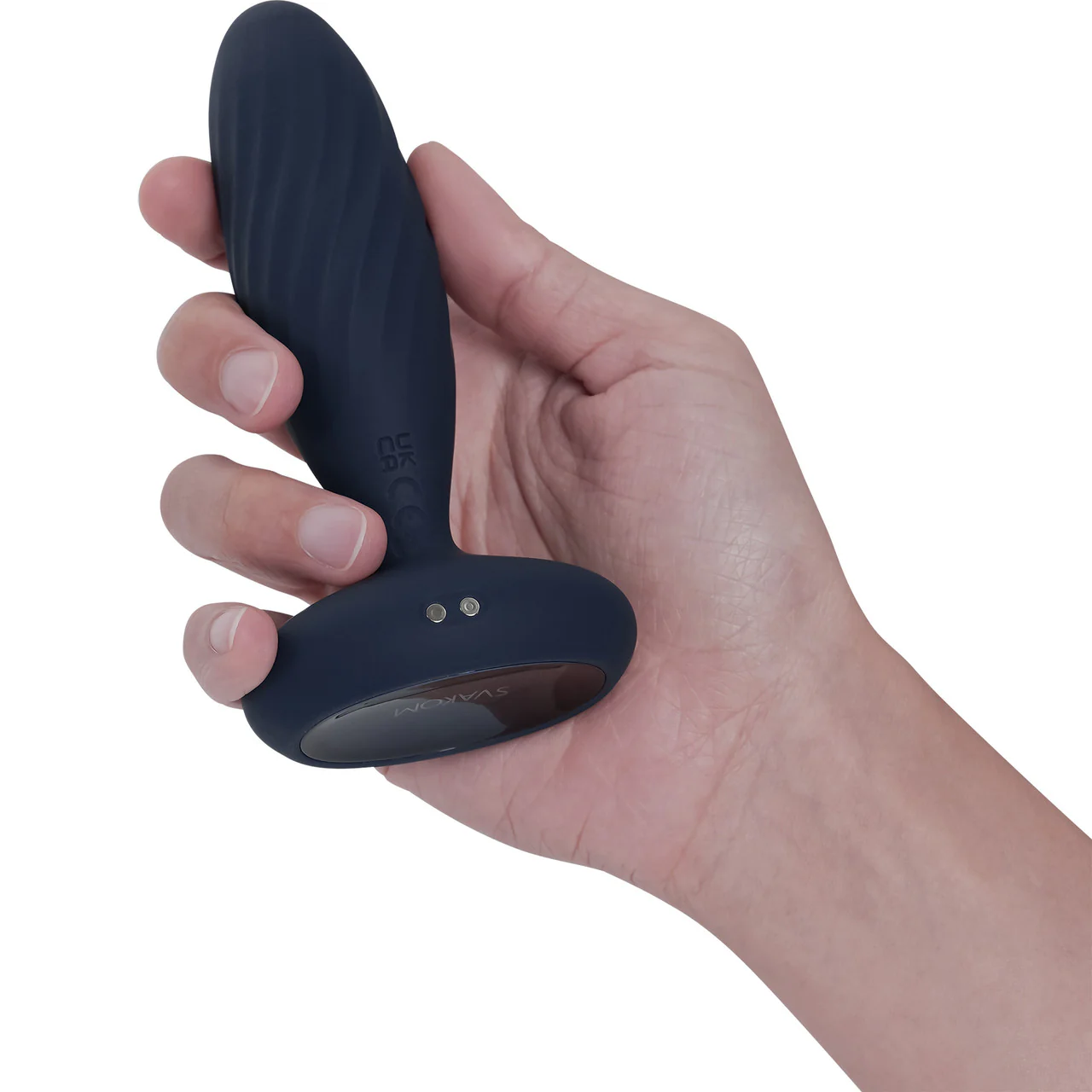 SVAKOM Jordan App Enabled Silicone Thrusting & Vibrating Anal Plug With Remote - Navy Blue - Image 4