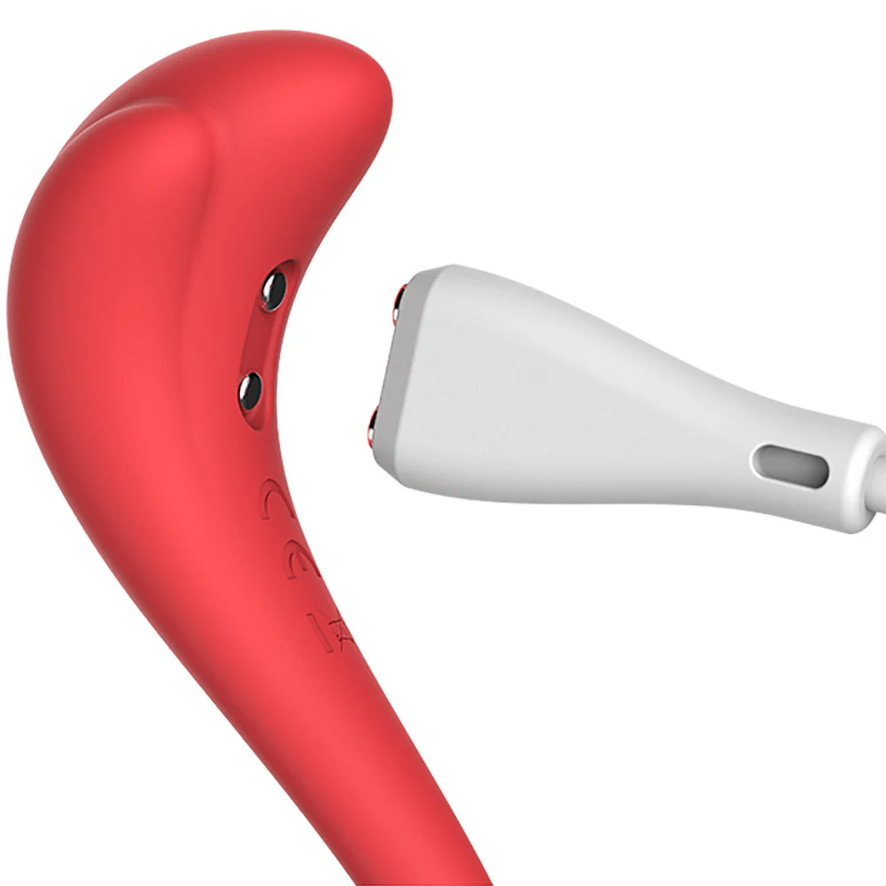 SVAKOM PHOENIX NEO Interactive App Controlled Silicone Waterproof Rechargeable Bullet Vibrator - Red - Image 5
