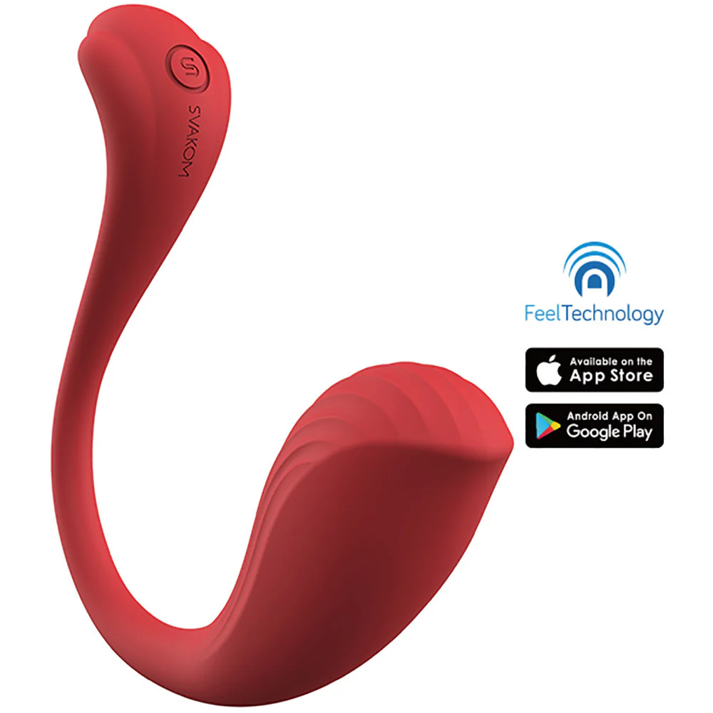 SVAKOM PHOENIX NEO Interactive App Controlled Silicone Waterproof Rechargeable Bullet Vibrator - Red - Image 6
