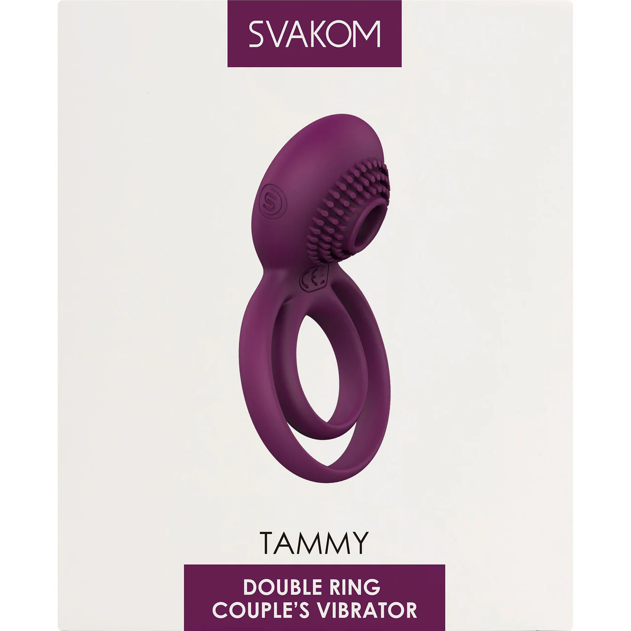 SVAKOM Tammy Double Ring Couples Vibrator Rechargeable Waterproof Silicone Cock & Balls Ring - Violet - Image 14