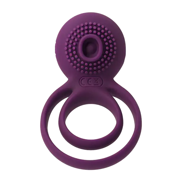 SVAKOM Tammy Double Ring Couples Vibrator Rechargeable Waterproof Silicone Cock & Balls Ring - Violet - Image 3