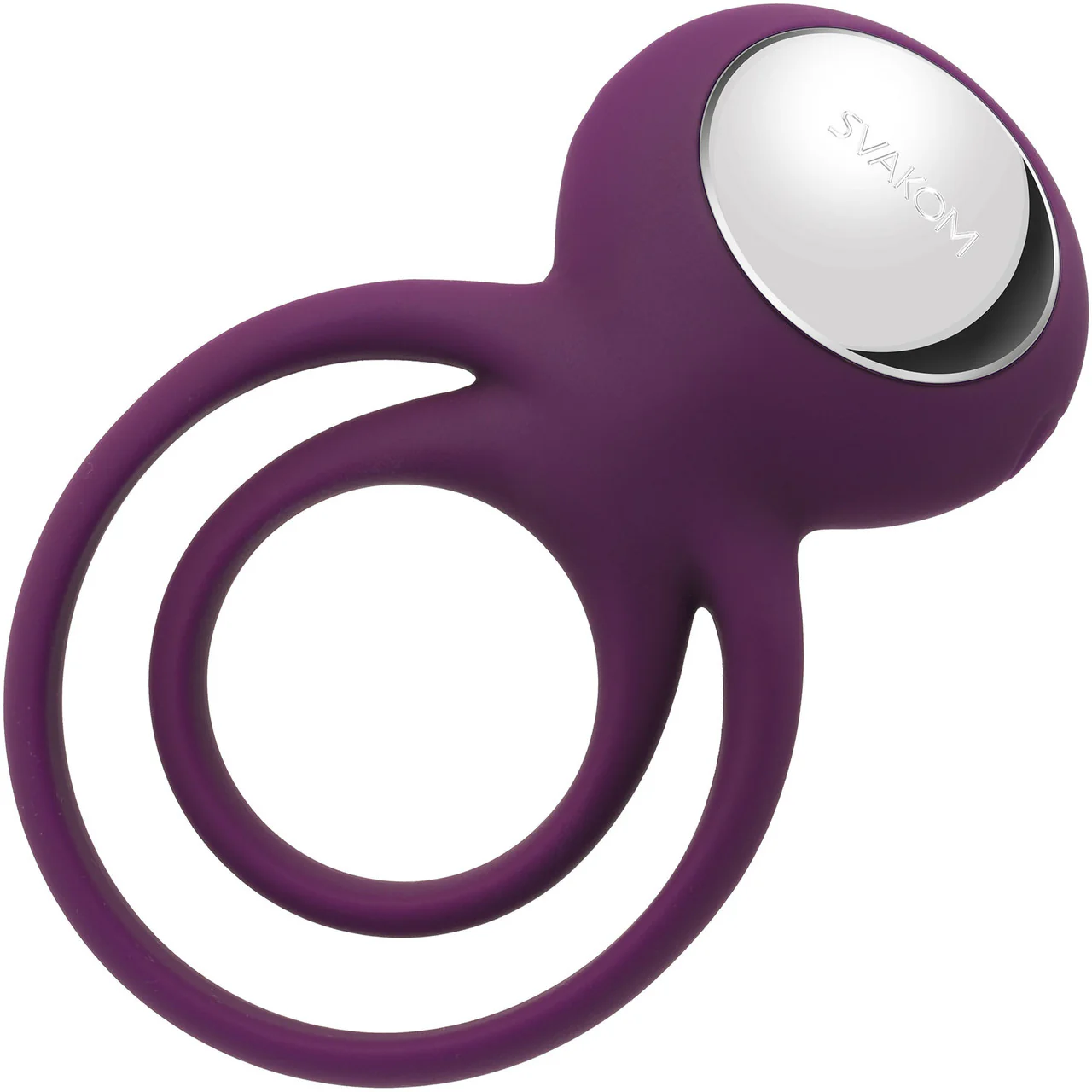 SVAKOM Tammy Double Ring Couples Vibrator Rechargeable Waterproof Silicone Cock & Balls Ring - Violet - Image 4