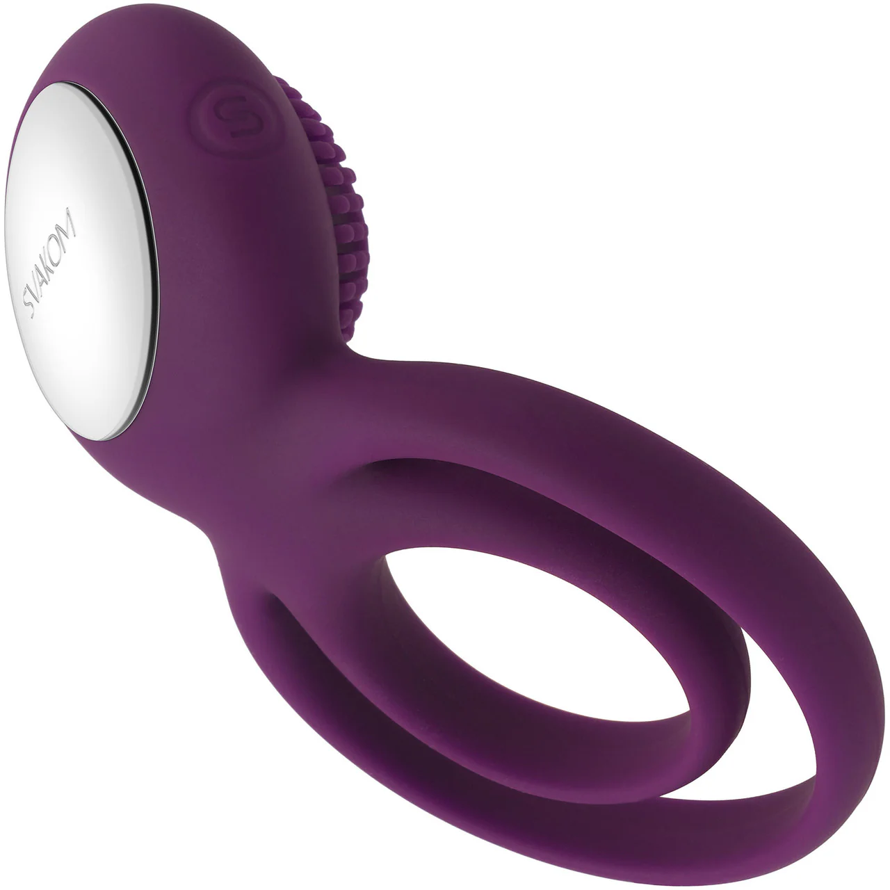 SVAKOM Tammy Double Ring Couples Vibrator Rechargeable Waterproof Silicone Cock & Balls Ring - Violet - Image 5