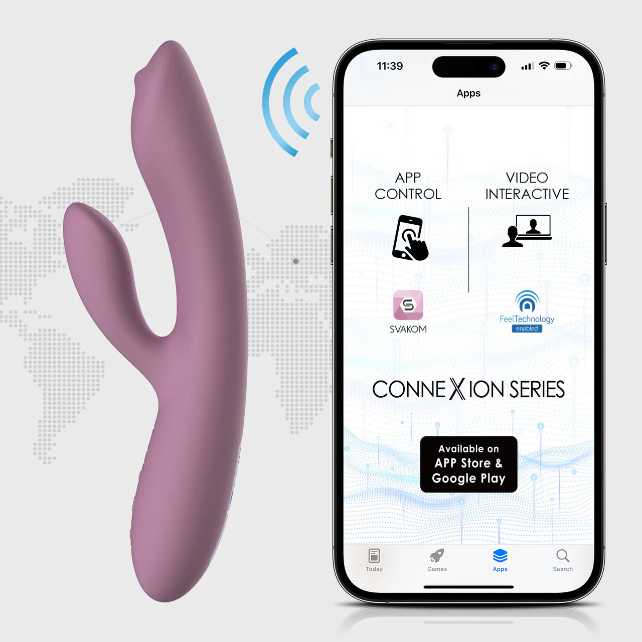 SVAKOM TRYSTA NEO Rechargeable Interactive Silicone Rabbit Vibrator With G-Spot Ball - Romantic Rose - Image 9