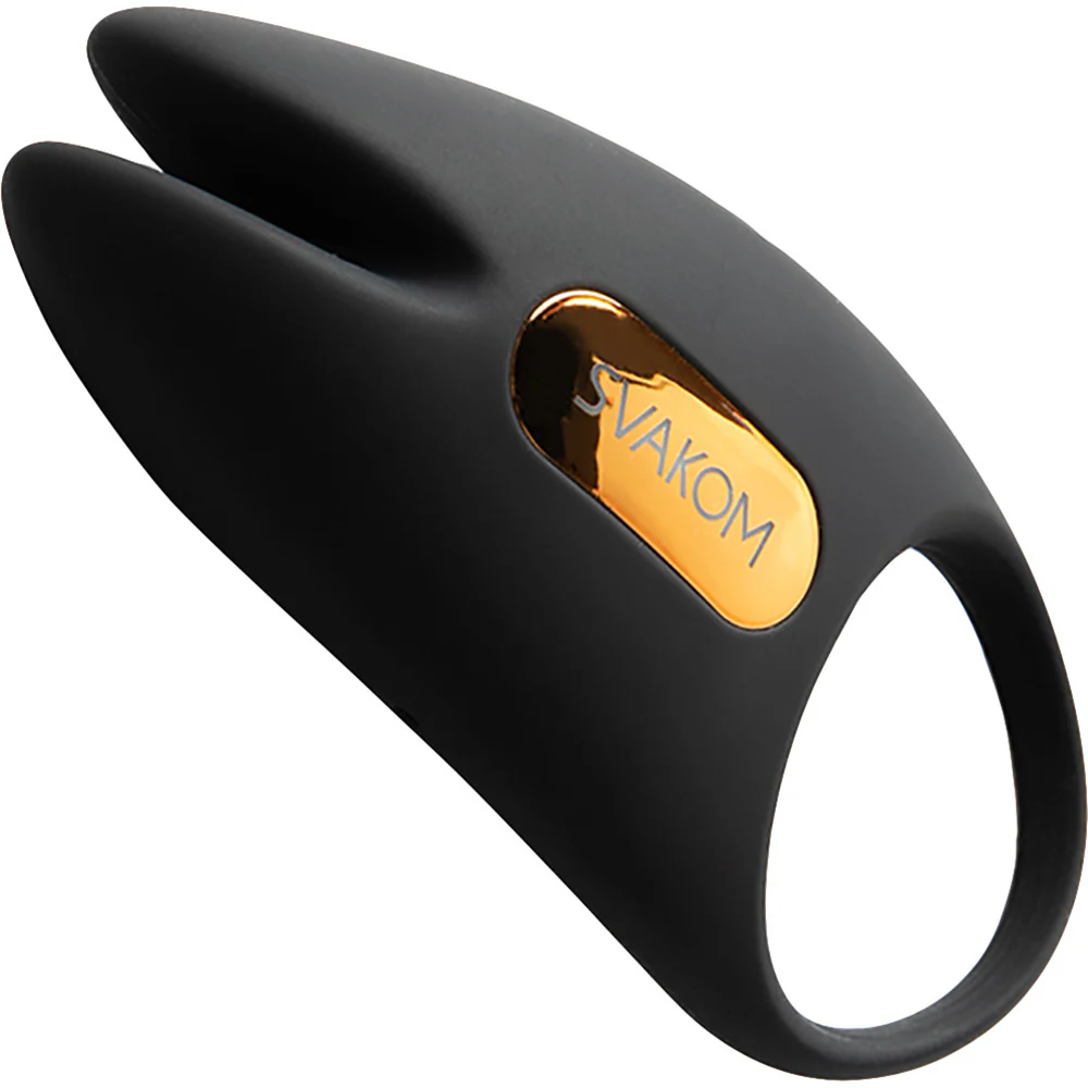 SVAKOM Winni 2 App Enabled Silicone Rechargeable Vibrating Cock Ring With Remote - Black - Image 2