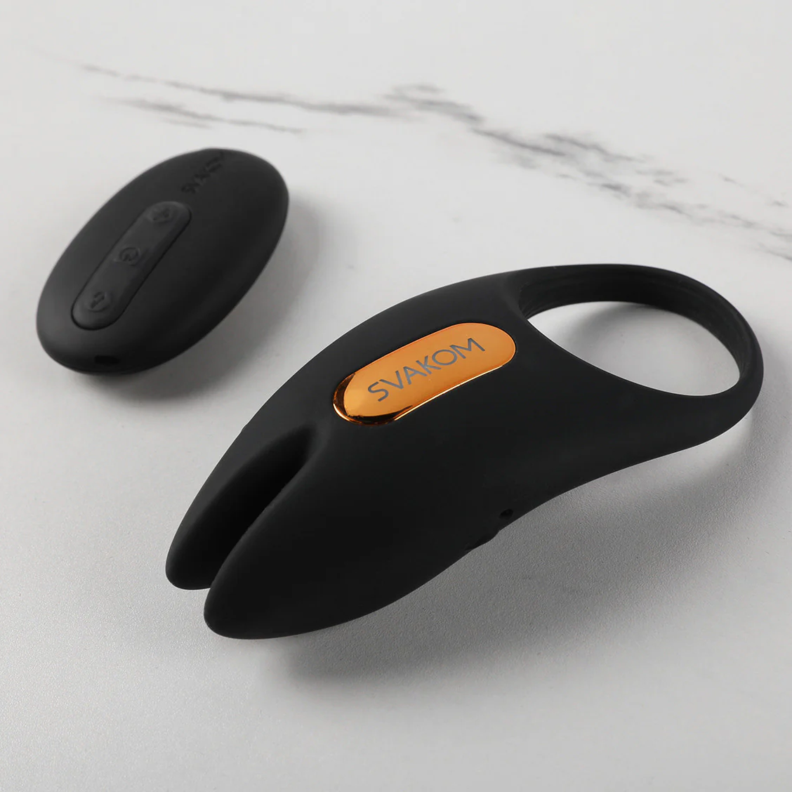 SVAKOM Winni 2 App Enabled Silicone Rechargeable Vibrating Cock Ring With Remote - Black - Image 7