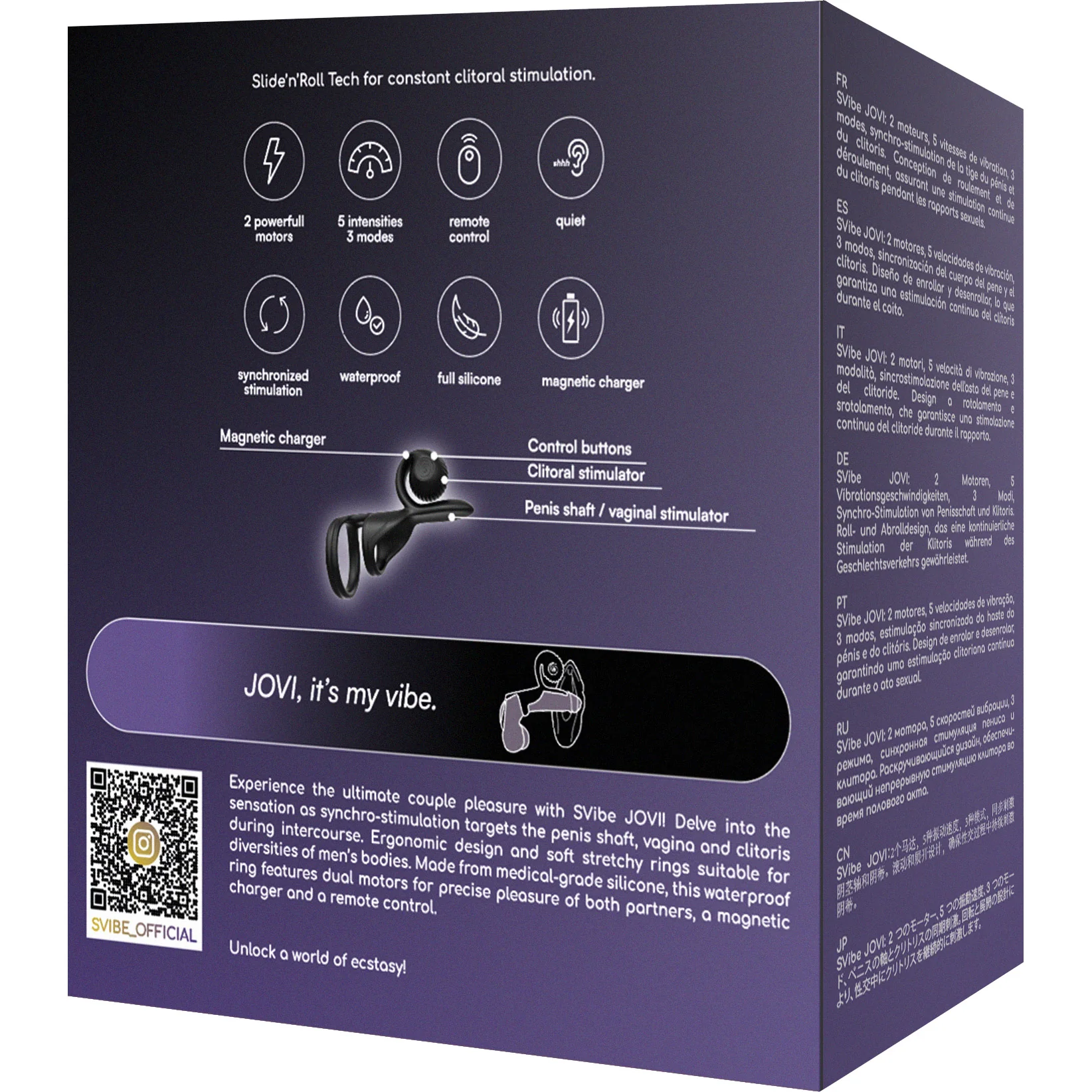 SVibe Snail Jovi Couples Ring Silicone Vibrating Cock Ring With Remote - Image 16