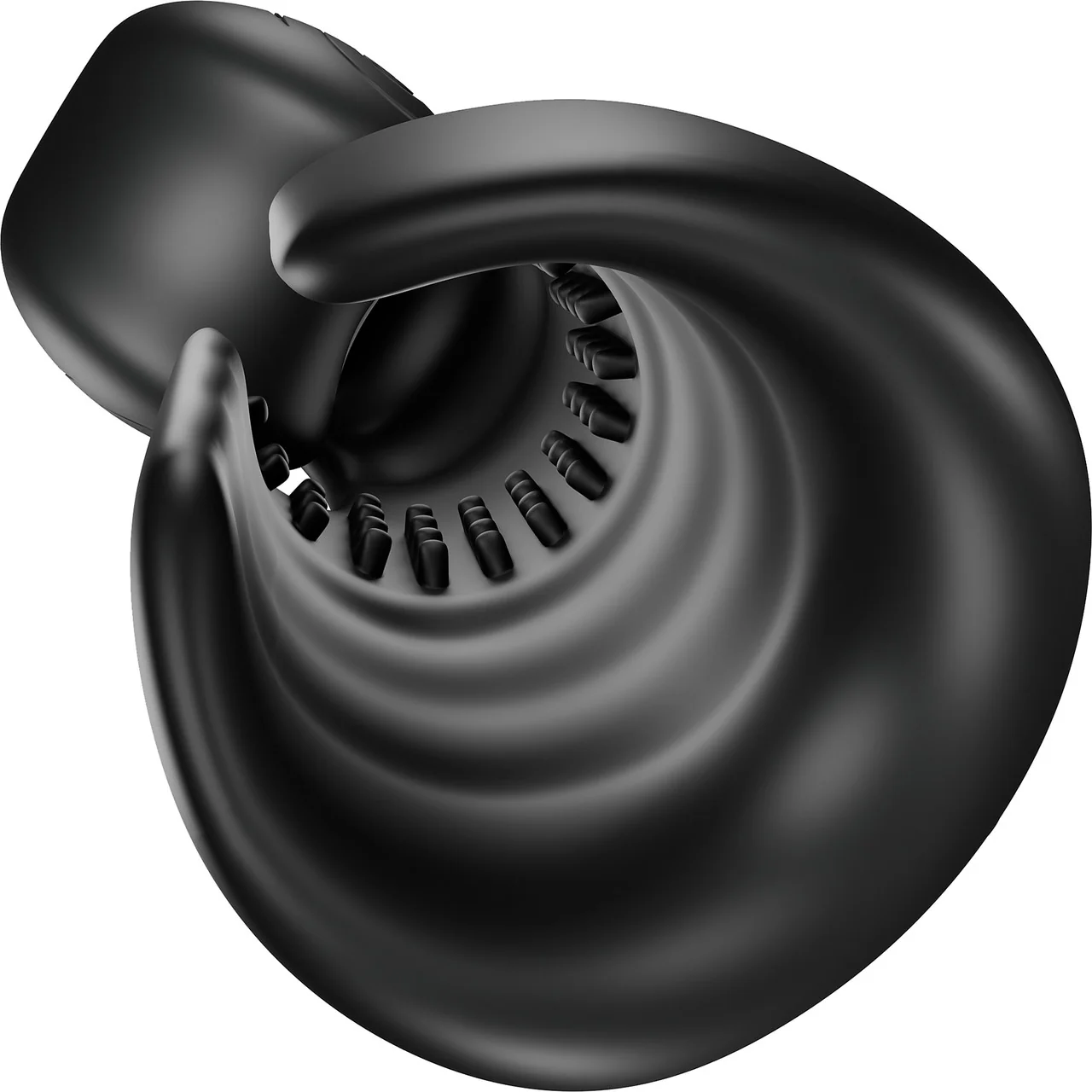 SVibe Snail EVO Silicone Penis Masturbator With Synchronized Head & Shaft Vibrations - Black - Image 4