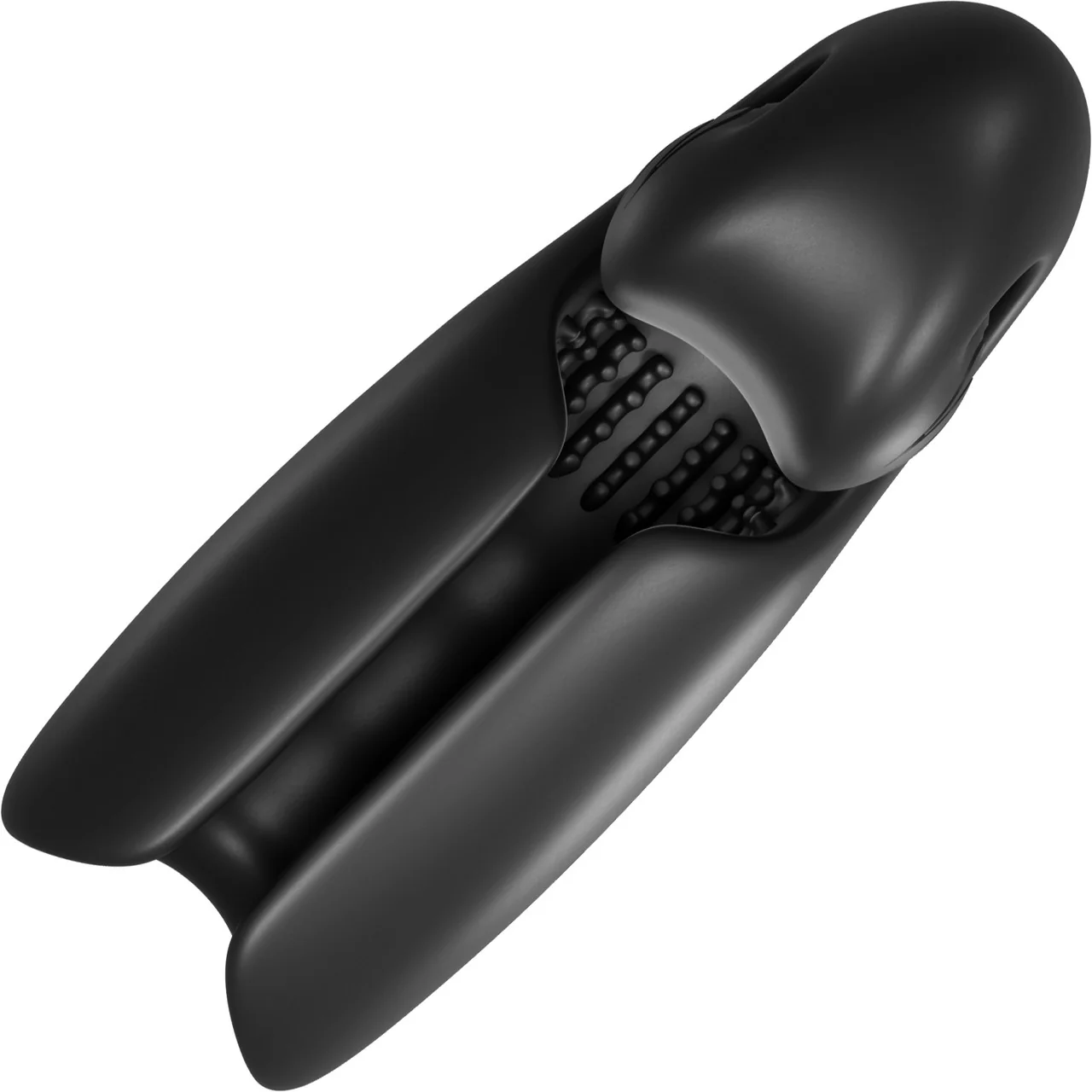 SVibe Snail EVO Silicone Penis Masturbator With Synchronized Head & Shaft Vibrations - Black - Image 5