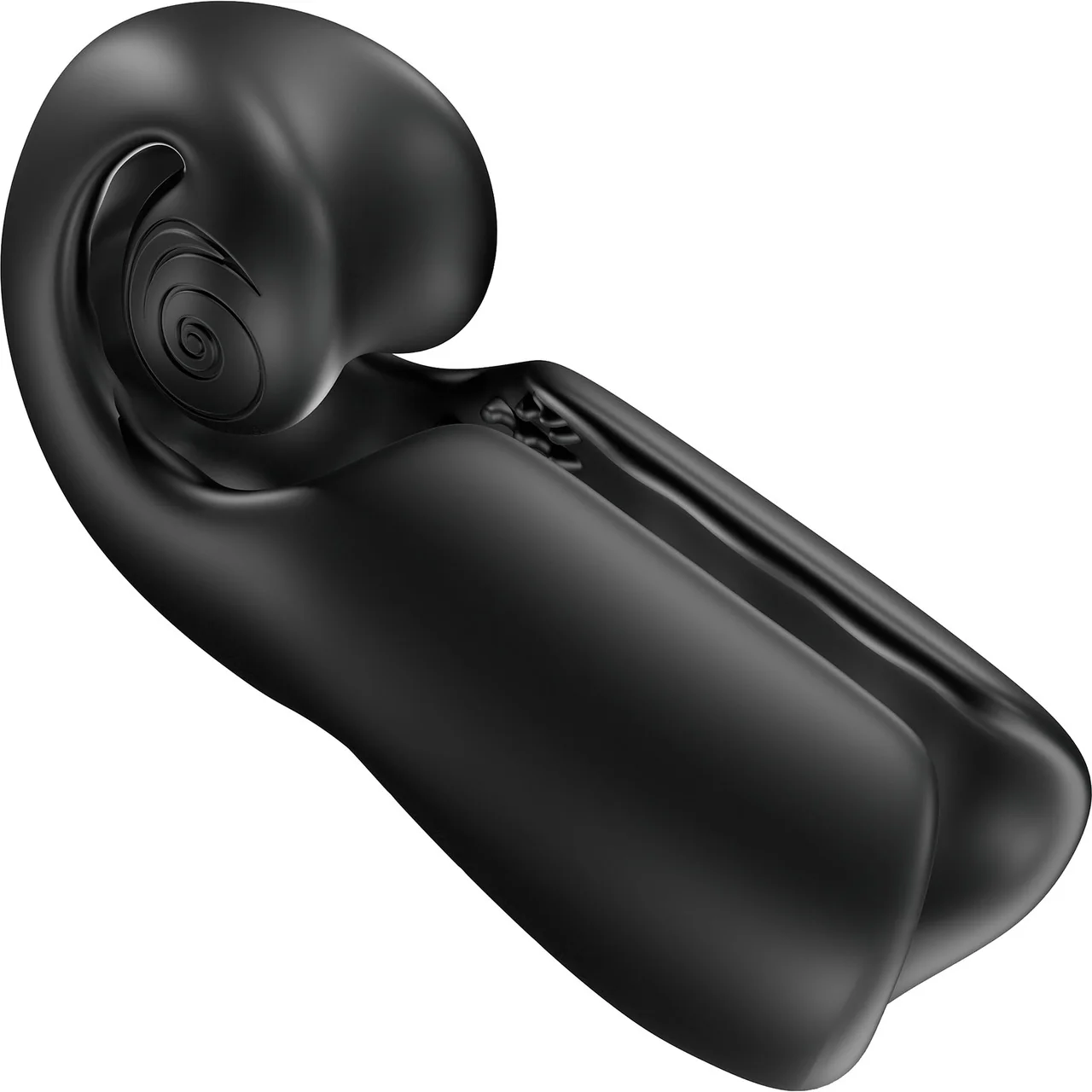 SVibe Snail EVO Silicone Penis Masturbator With Synchronized Head & Shaft Vibrations - Black - Image 6