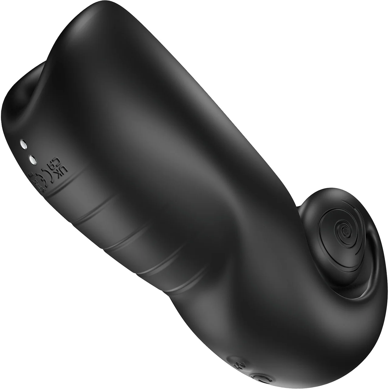 SVibe Snail EVO Silicone Penis Masturbator With Synchronized Head & Shaft Vibrations - Black - Image 8