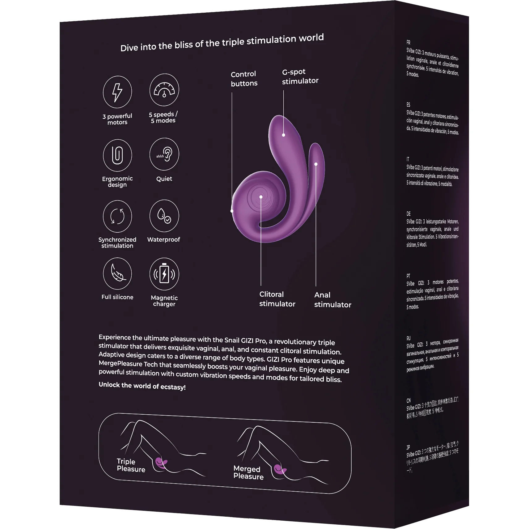 SVibe Snail Gizi Pro Silicone Rechargeable Waterproof Triple G-Spot Vibrator - Image 25