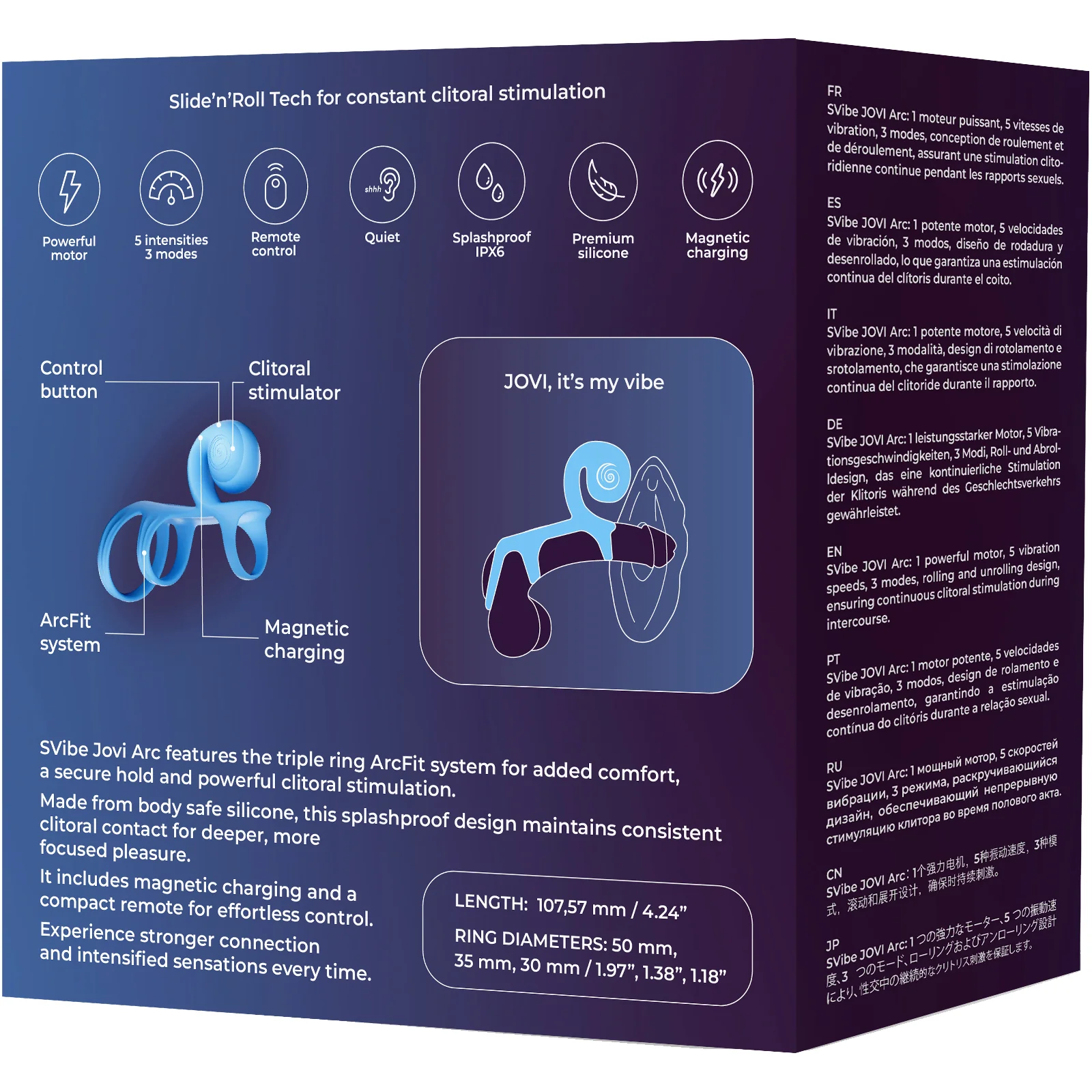SVibe Snail Jovi Arc Couples Ring Silicone Vibrating Cock Ring With Remote - Image 14