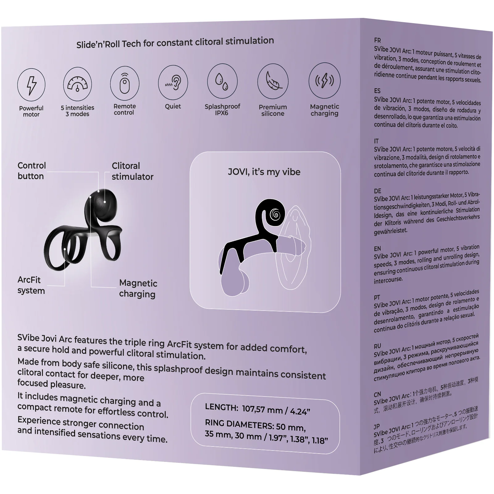 SVibe Snail Jovi Arc Couples Ring Silicone Vibrating Cock Ring With Remote - Image 27