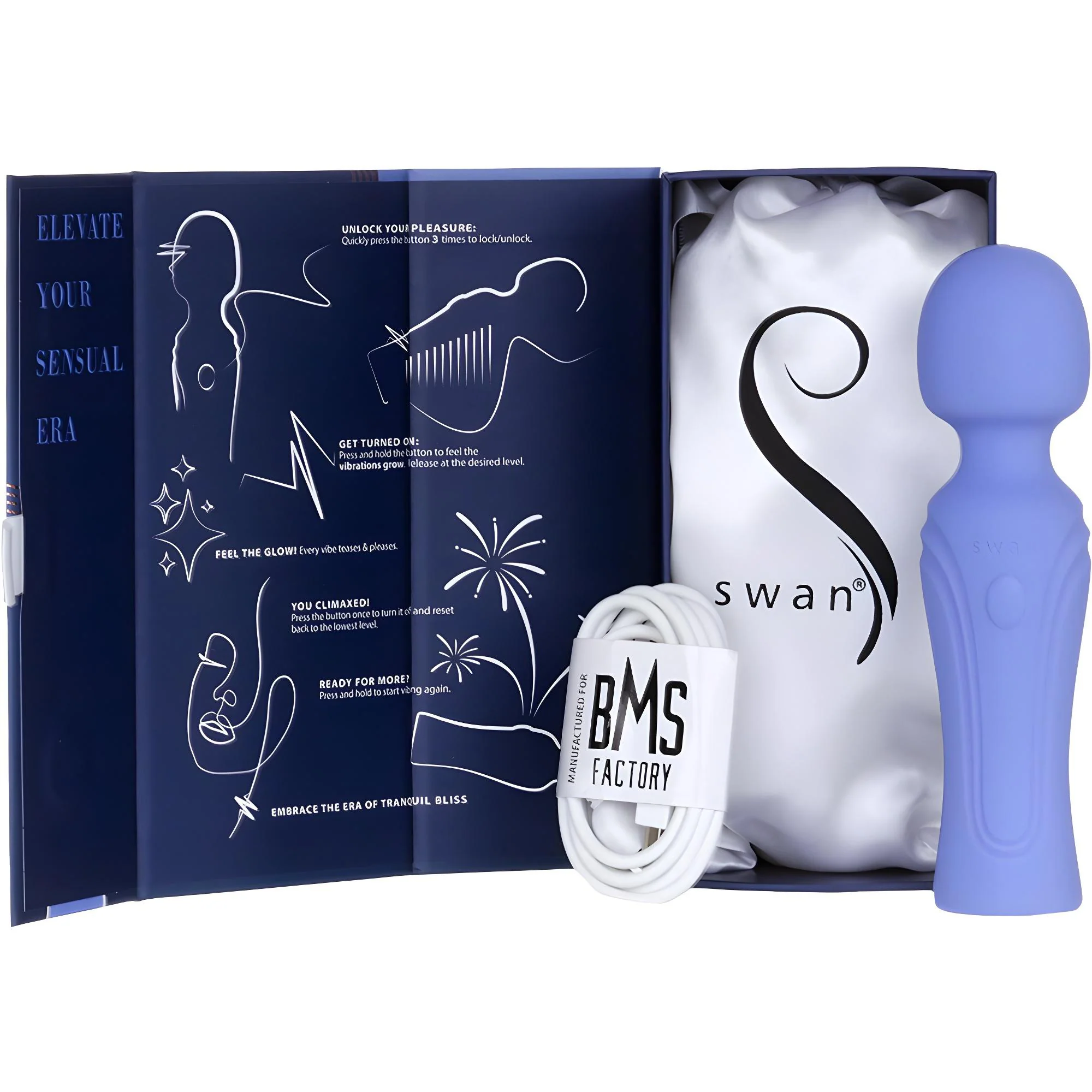 Swan Era Wand Mini Rechargeable Silicone Vibrating Wand - Image 12