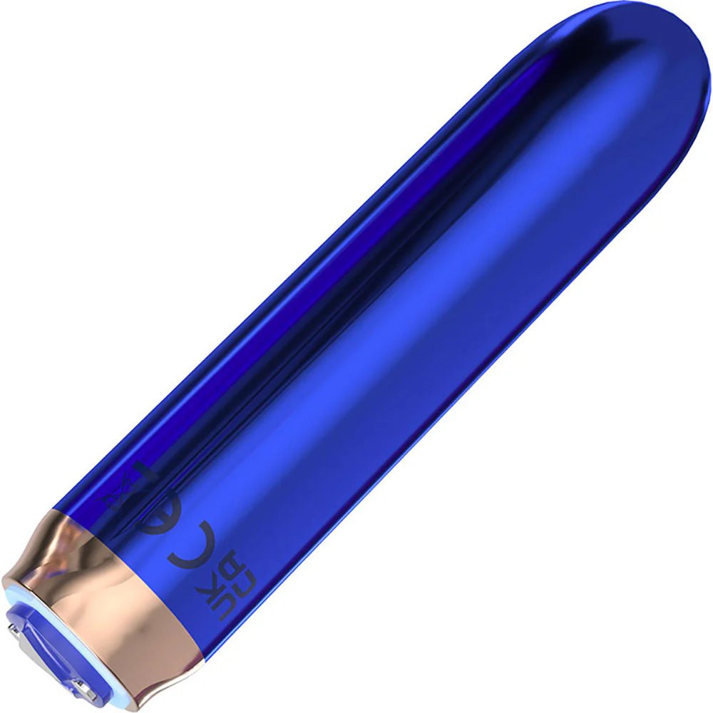 Swan Maximum Rechargeable Waterproof Bullet Vibrator With Silicone Comfy Cuff – Blue - Image 3