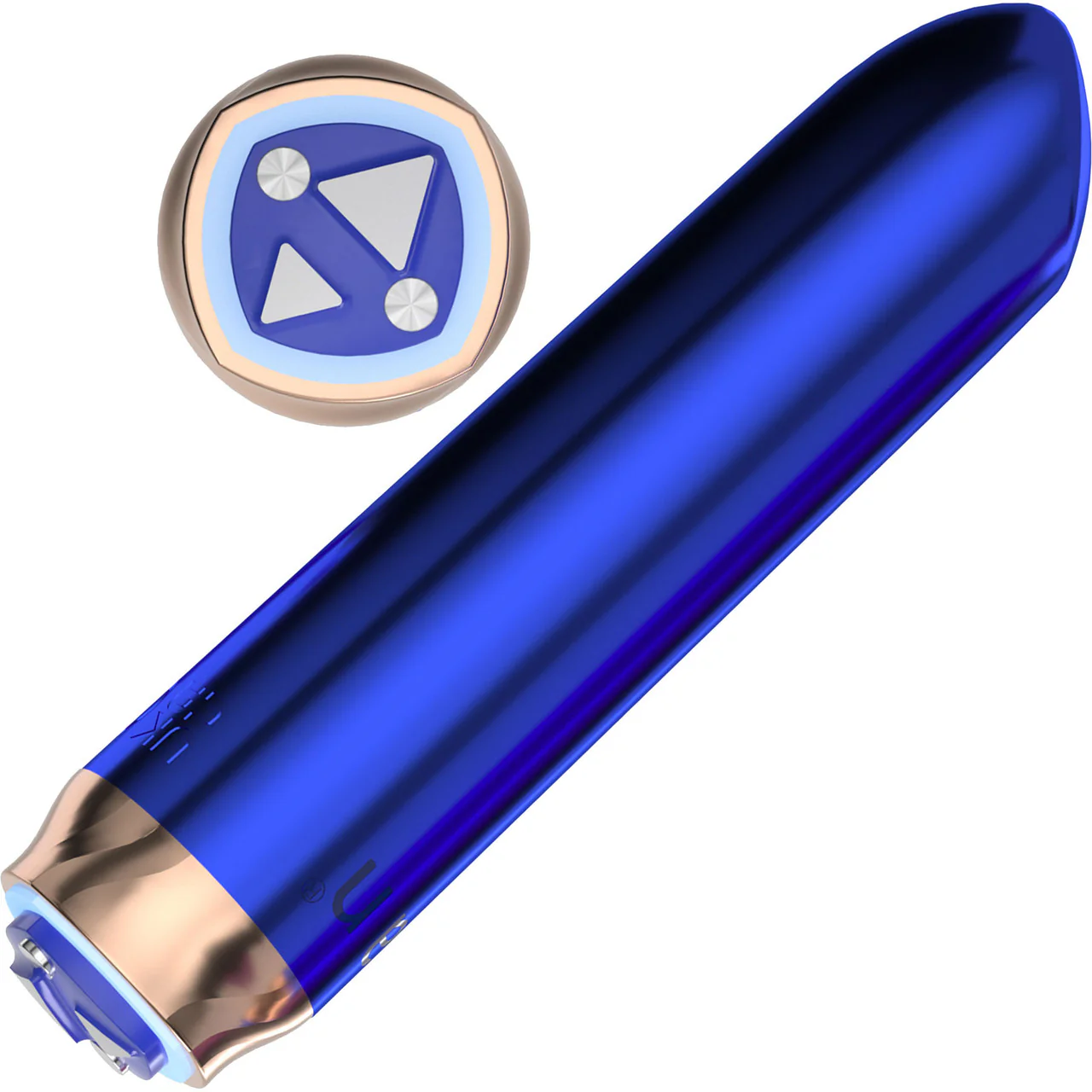 Swan Maximum Rechargeable Waterproof Bullet Vibrator With Silicone Comfy Cuff – Blue - Image 5