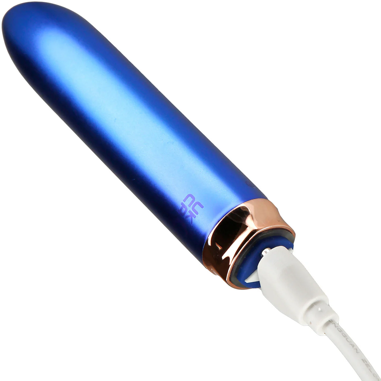 Swan Maximum Rechargeable Waterproof Bullet Vibrator With Silicone Comfy Cuff – Blue - Image 6