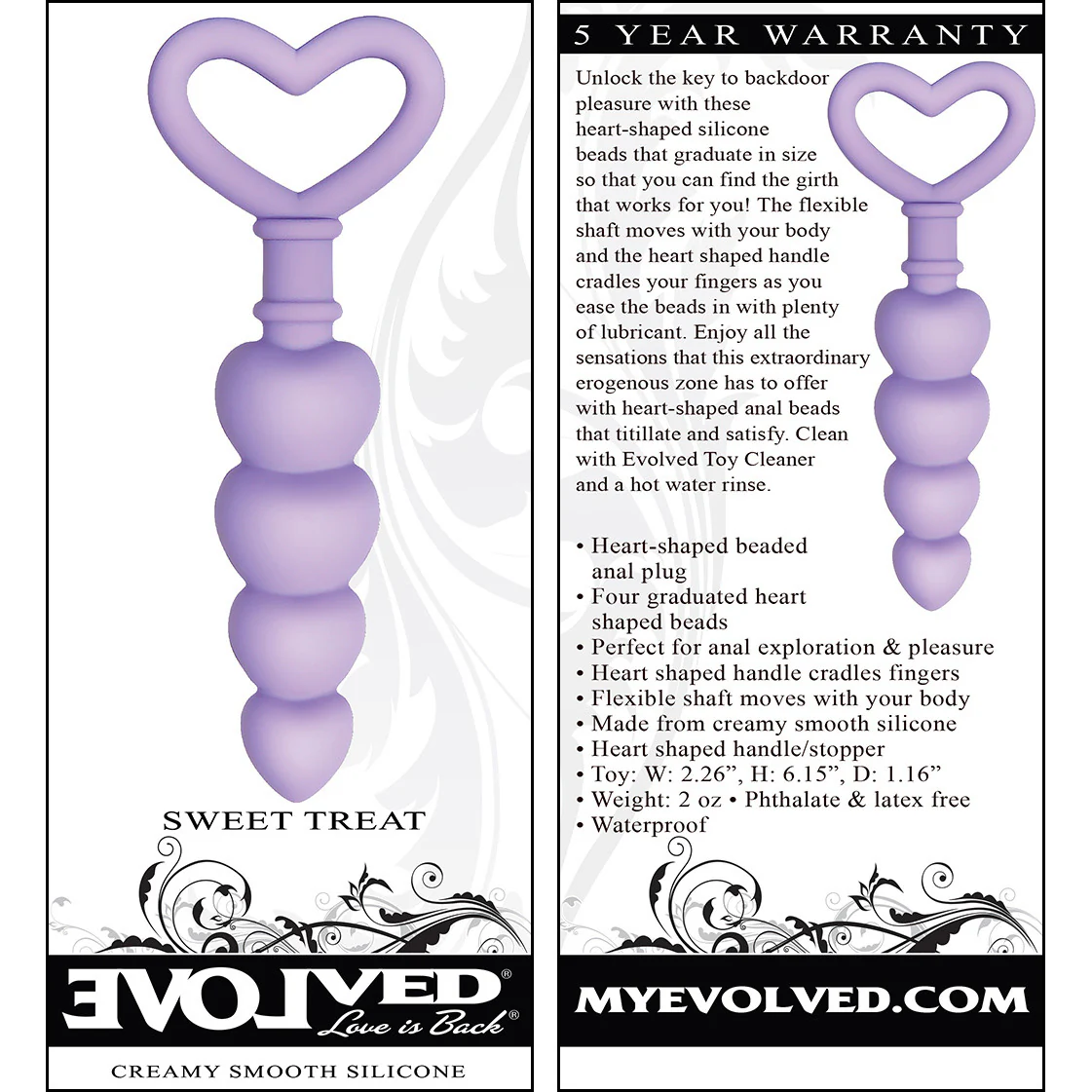 Sweet Treat Silicone Anal Beads By Evolved Novelties - Purple - Image 4