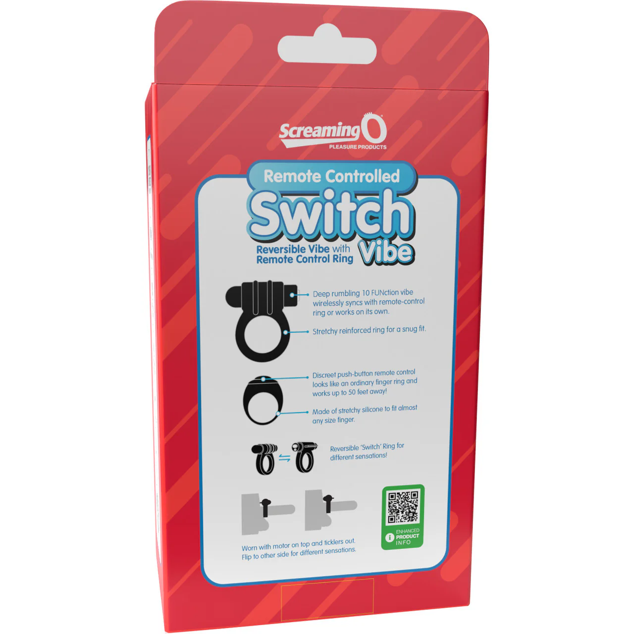 Switch Rechargeable Vibrating Silicone Cock Ring With Remote By Screaming O - Black - Image 6