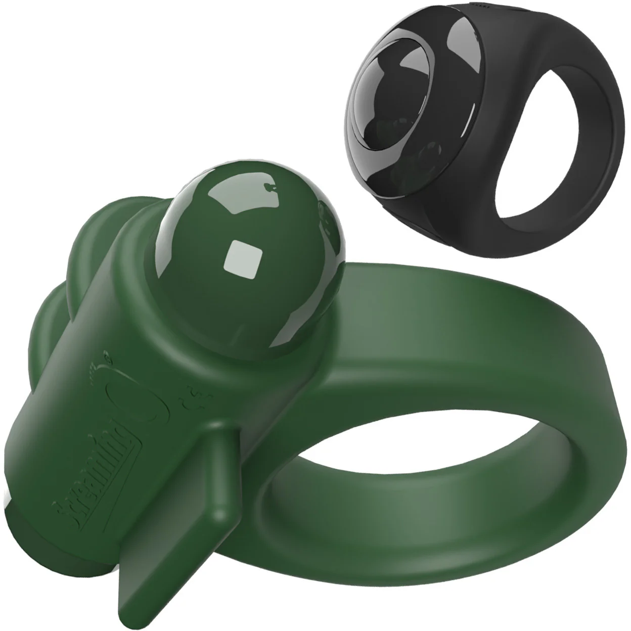 Switch Rechargeable Vibrating Silicone Cock Ring With Remote By Screaming O - Green - Image 3
