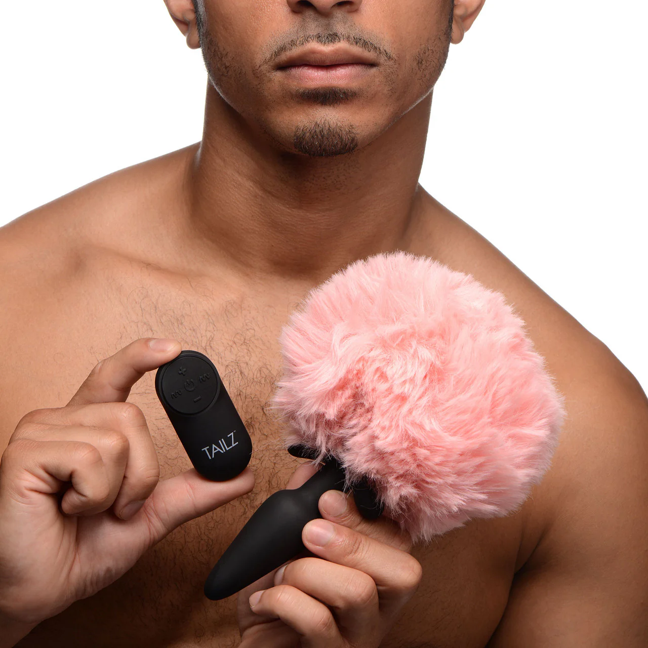 Tailz Black Vibrating Silicone Anal Plug With Remote & 3 Interchangeable Snap-On Tails - Image 13