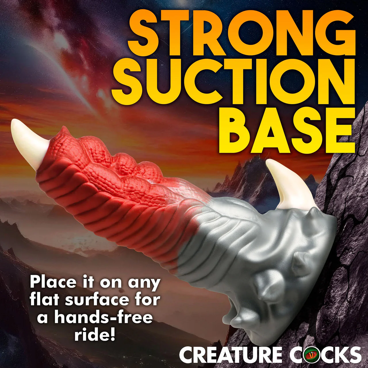 Talon 7" Silicone Dual Stimulation Suction Cup Dildo By Creature Cocks - Image 10