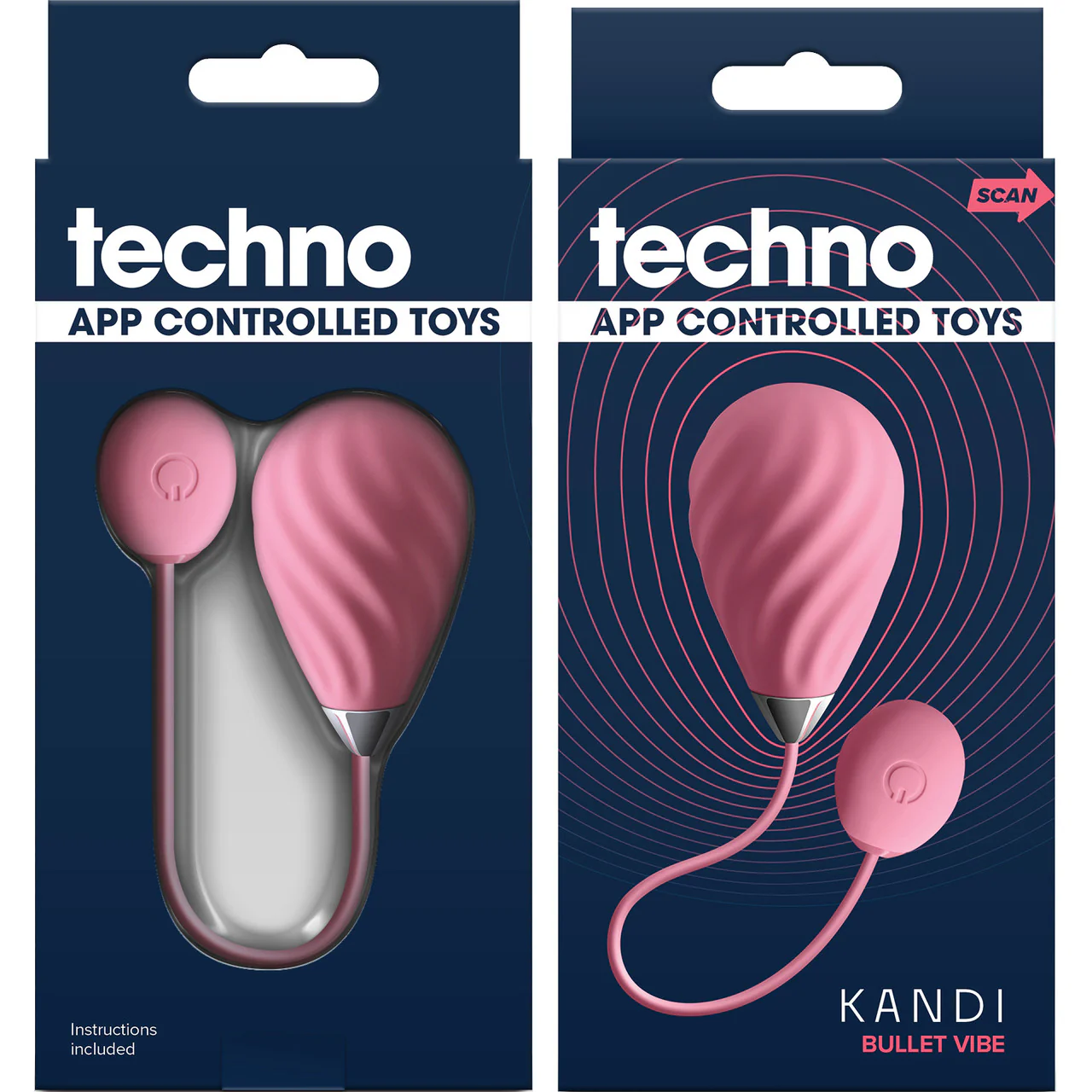 Techno Kandi Rechargeable Silicone App Controlled Vibrating Egg By NS Novelties - Pink - Image 3