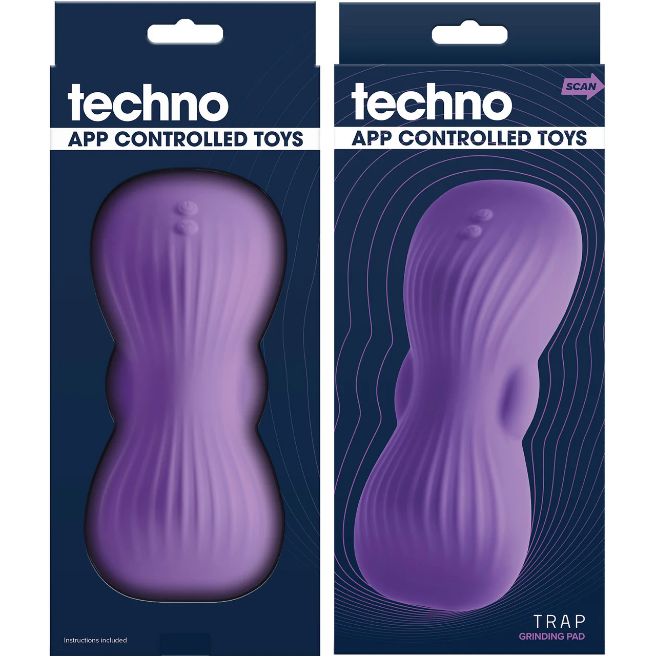 Techno Trap Rechargeable Waterproof Silicone App Controlled Grinding Pad By NS Novelties - Purple - Image 3