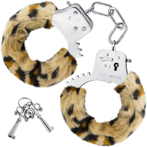 Temptasia Beginner Cuffs By Blush - Leopard Faux Fur - Image 9