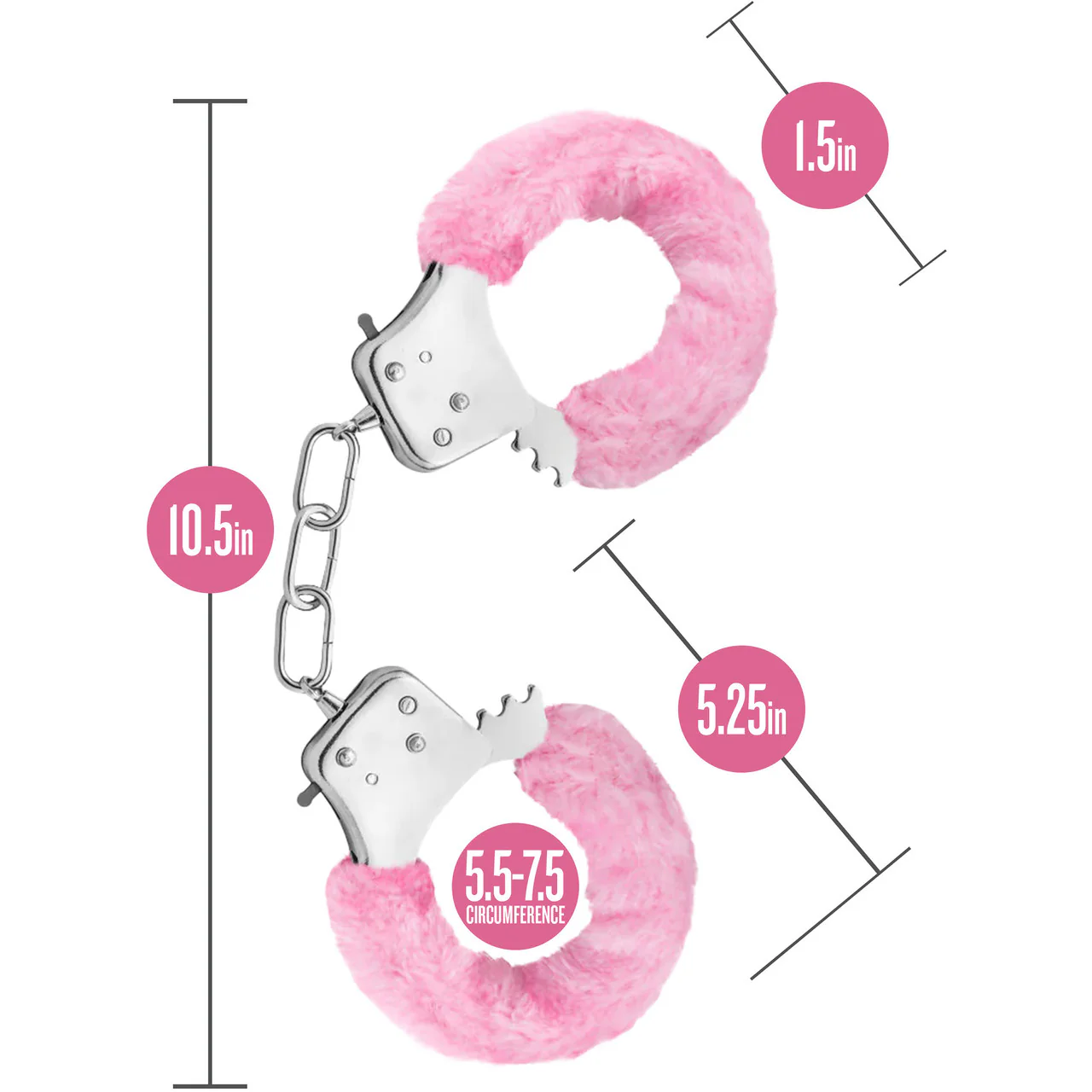 Temptasia Beginner Cuffs By Blush - Pink Faux Fur - Image 7
