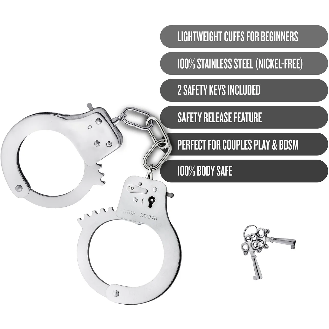 Temptasia Beginner Cuffs By Blush - Silver - Image 5